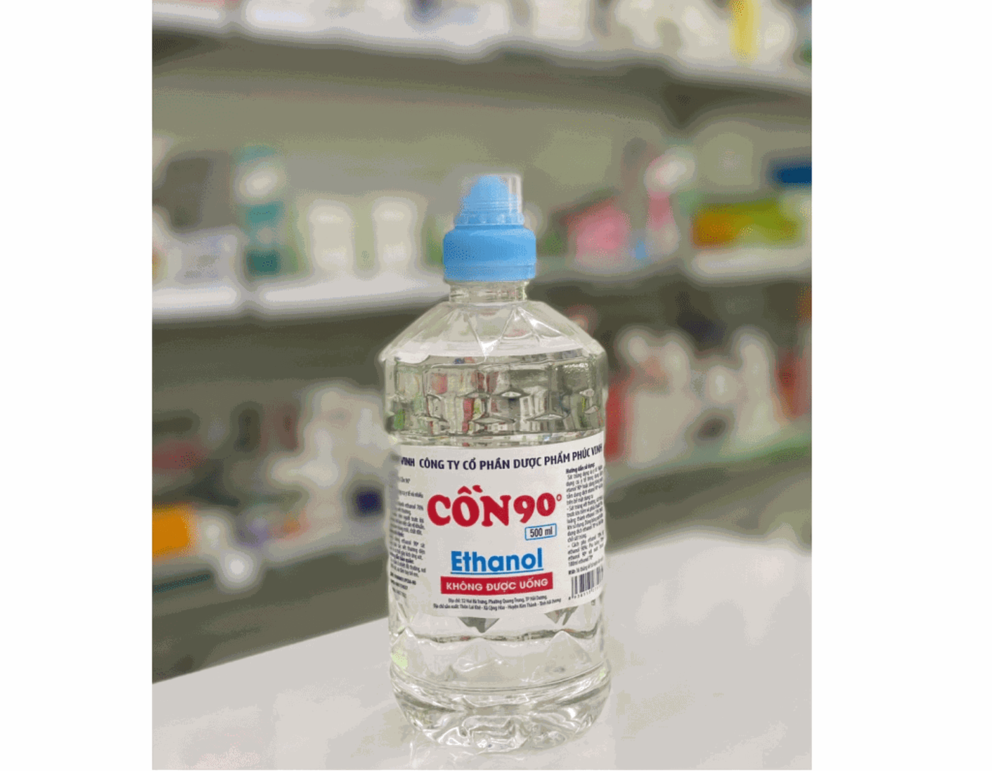 Cồn 90 độ Phúc Vinh sát trùng vết thương bên ngoài (500ml)
