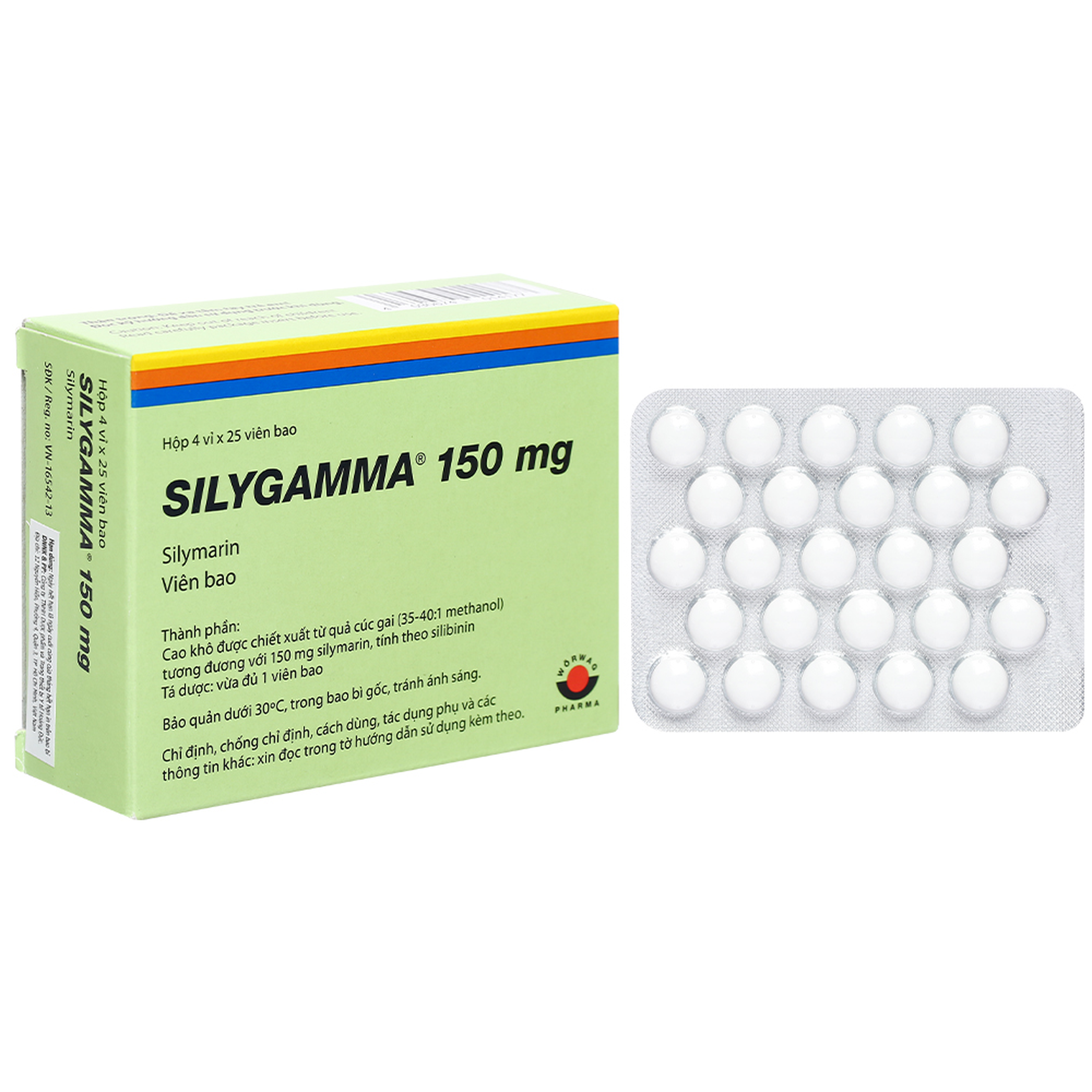 Thuốc Silygamma 150mg điều trị các bệnh lý về gan (Hộp 4 vỉ x 25 viên)