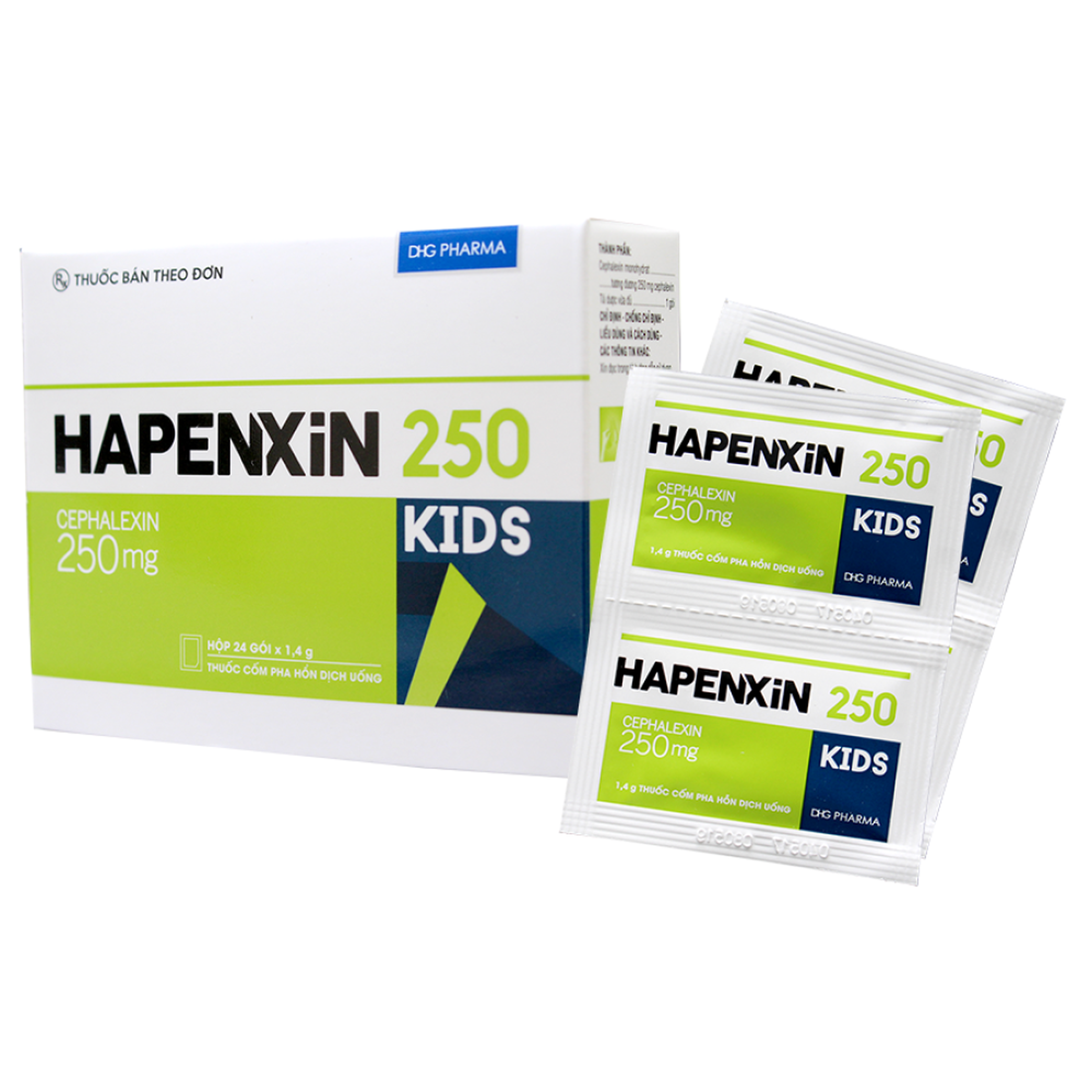 Thuốc Hapenxin Kid 250mg trị nhiễm khuẩn cho trẻ em (Hộp 24 gói)