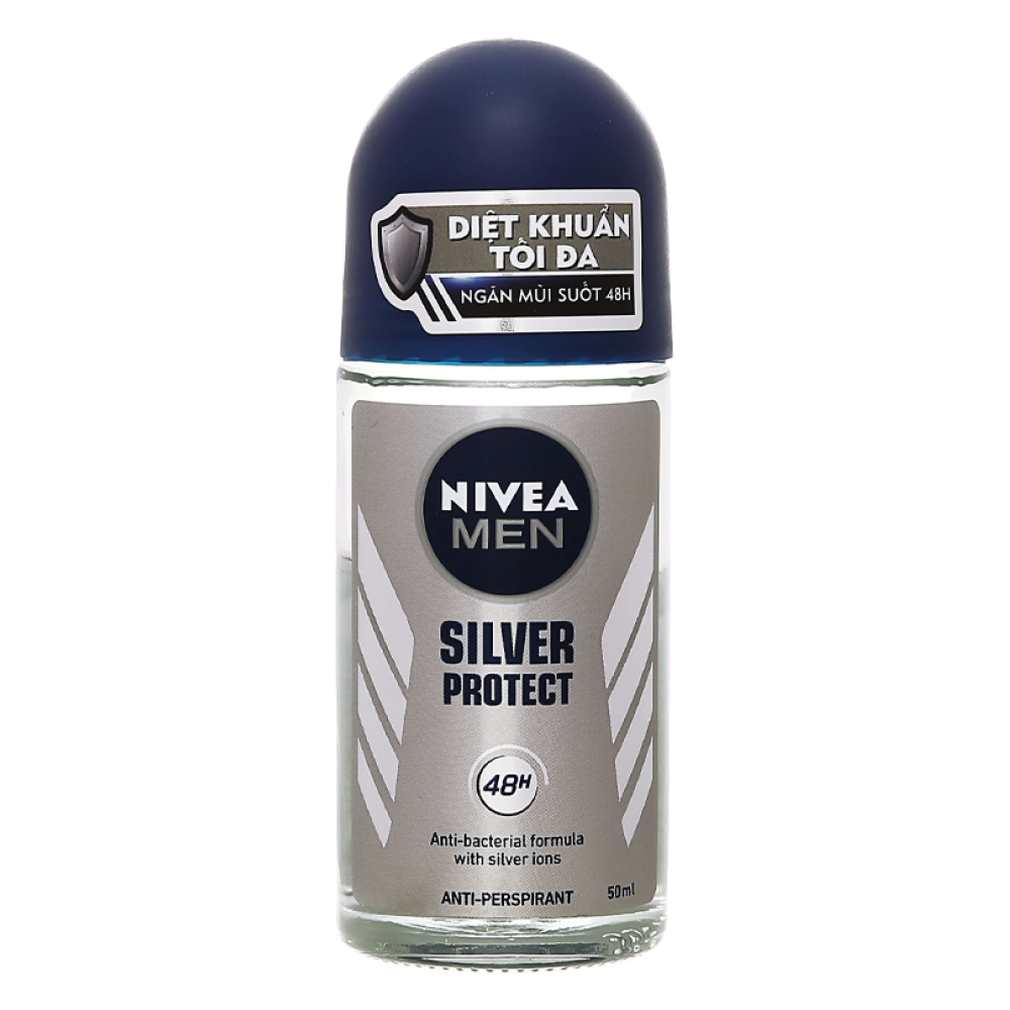 Lăn ngăn mùi Nivea men silver protect giúp giảm tiết mồ hôi, giảm mùi cơ thể (chai 50ml)