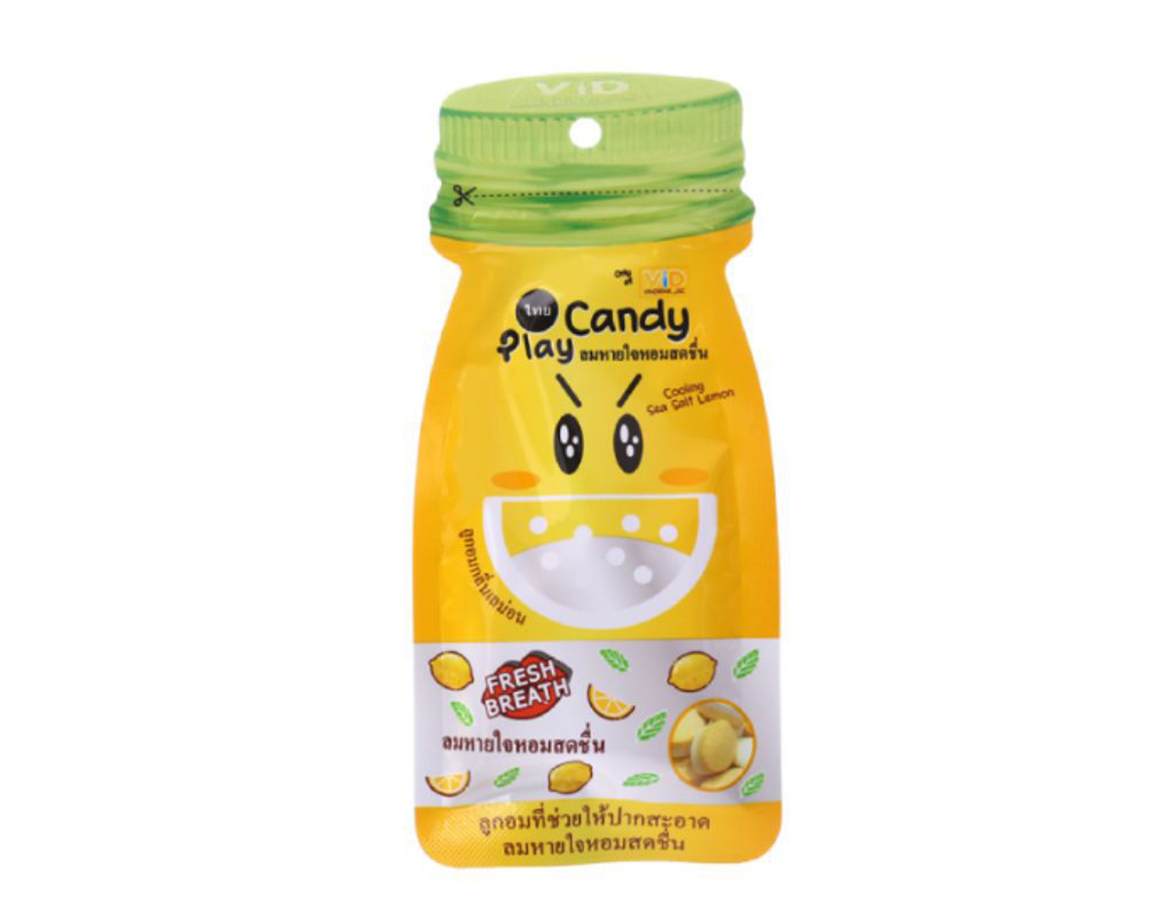 Kẹo Play Candy chanh muối giúp thơm miệng, thông cổ và mát lạnh (Gói 12g)