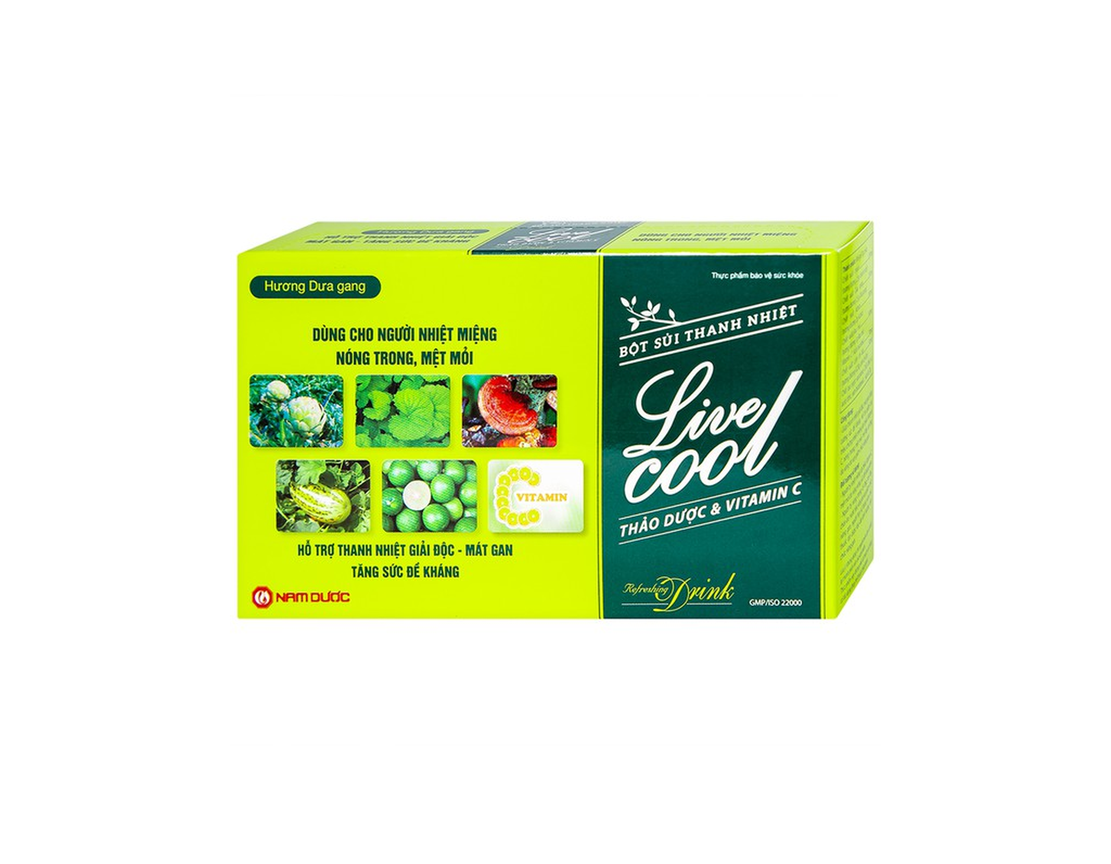 Bột sủi Thanh Nhiệt Livecool Nam Dược hương dưa gang mát gan, giải độc (7g x 10 gói)