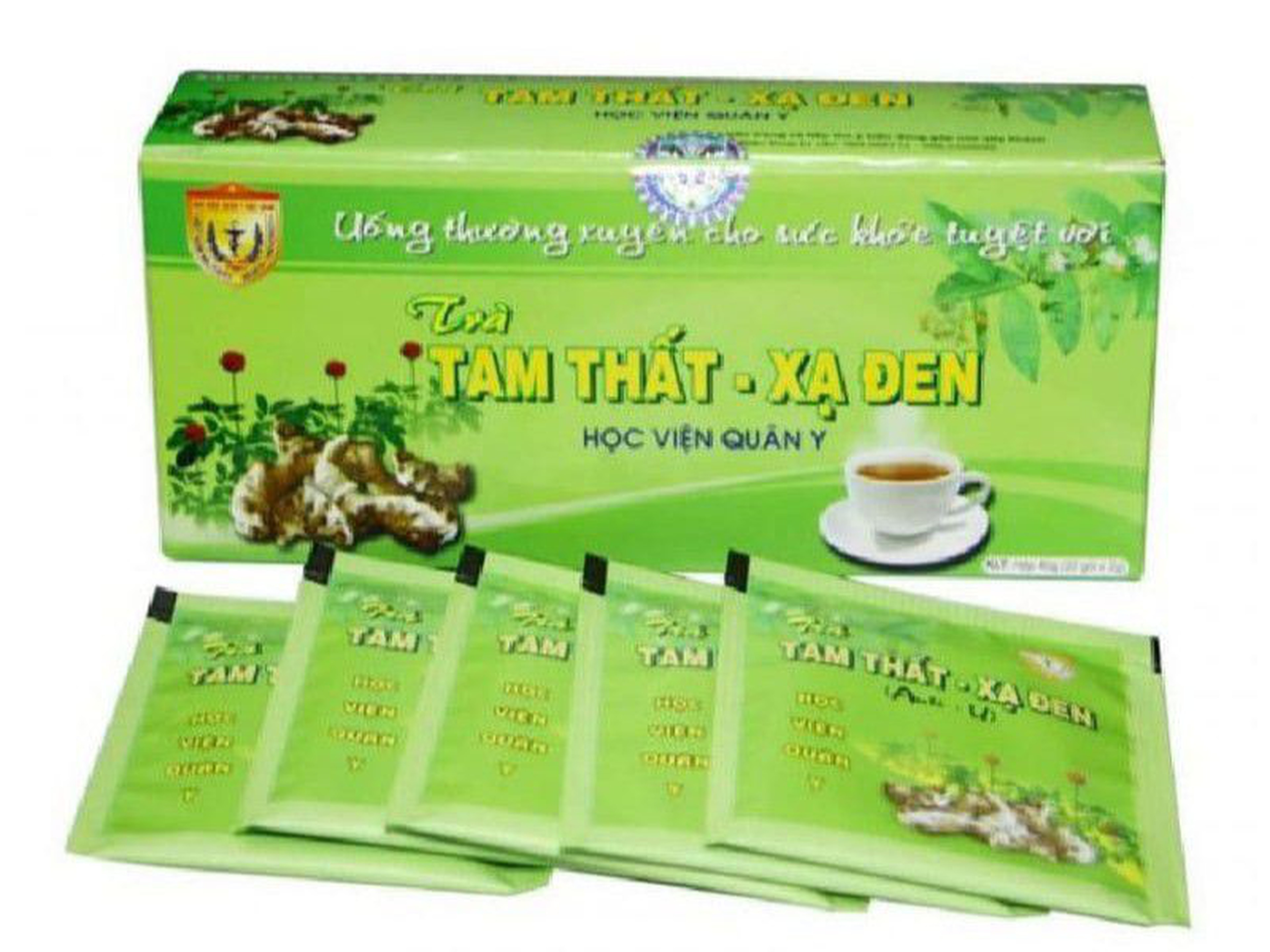 Trà tam thất xạ đen HVQY tăng sức đề kháng hộp 20 gói