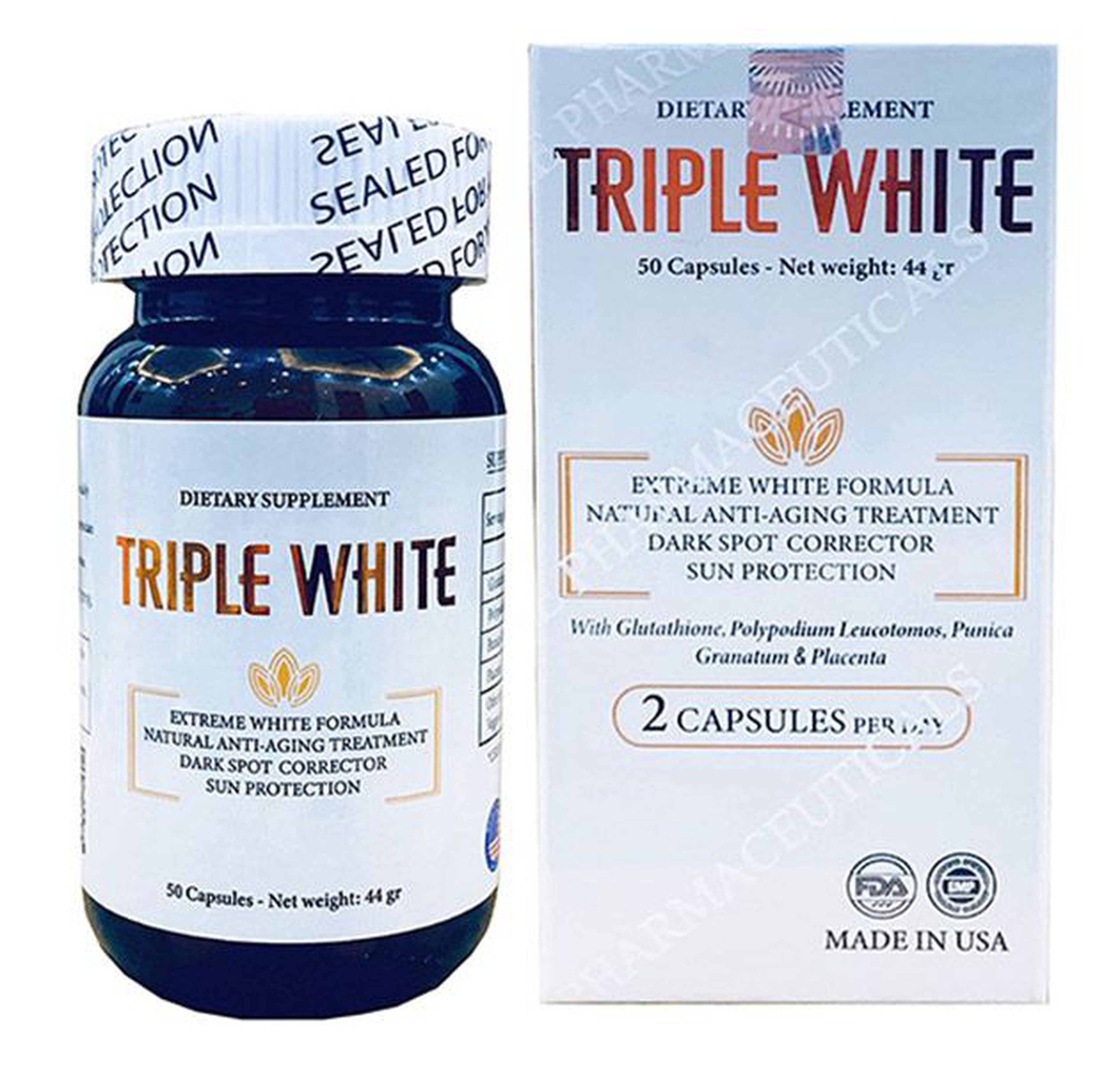 Viên uống Triple White chống nắng, trắng da (Hộp 50 viên)