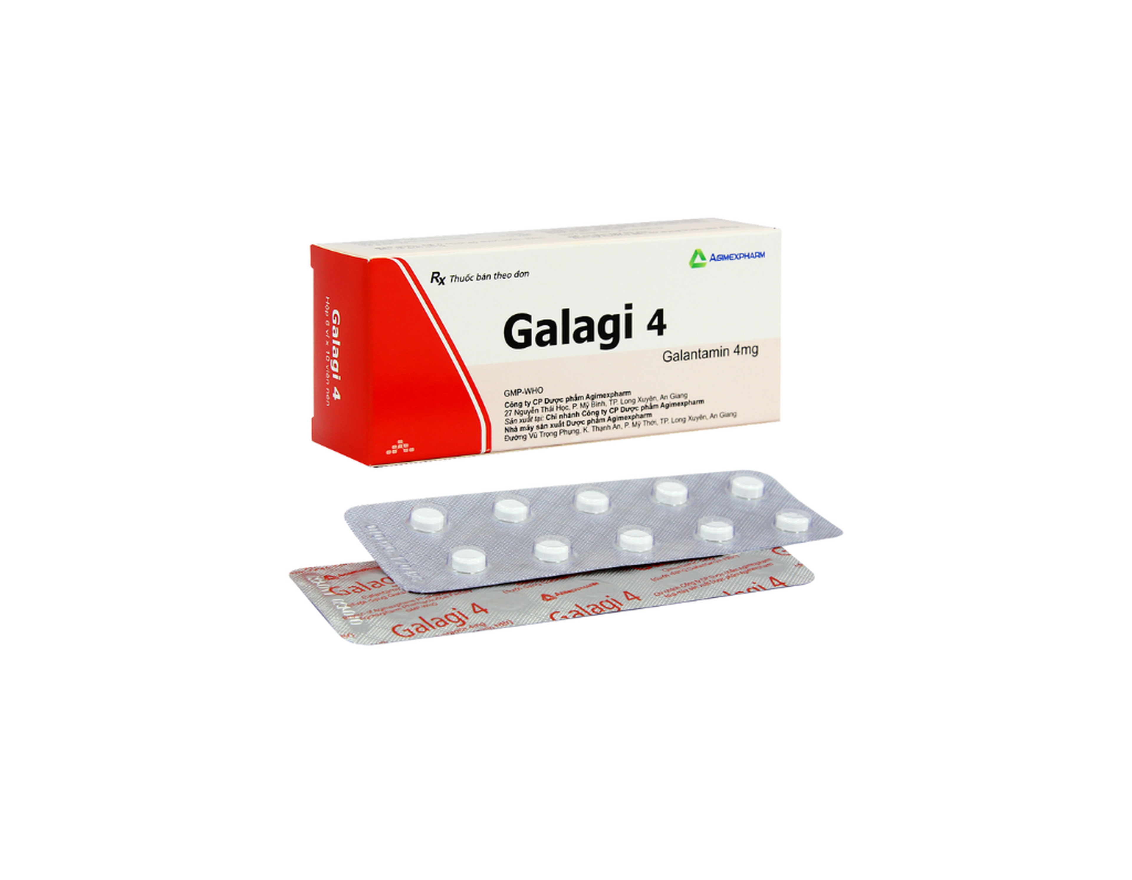 Thuốc Galagi 4 Tab 4mg Agimexpharm điều trị chứng sa sút trí tuệ (Hộp 6 vỉ x 10 viên)