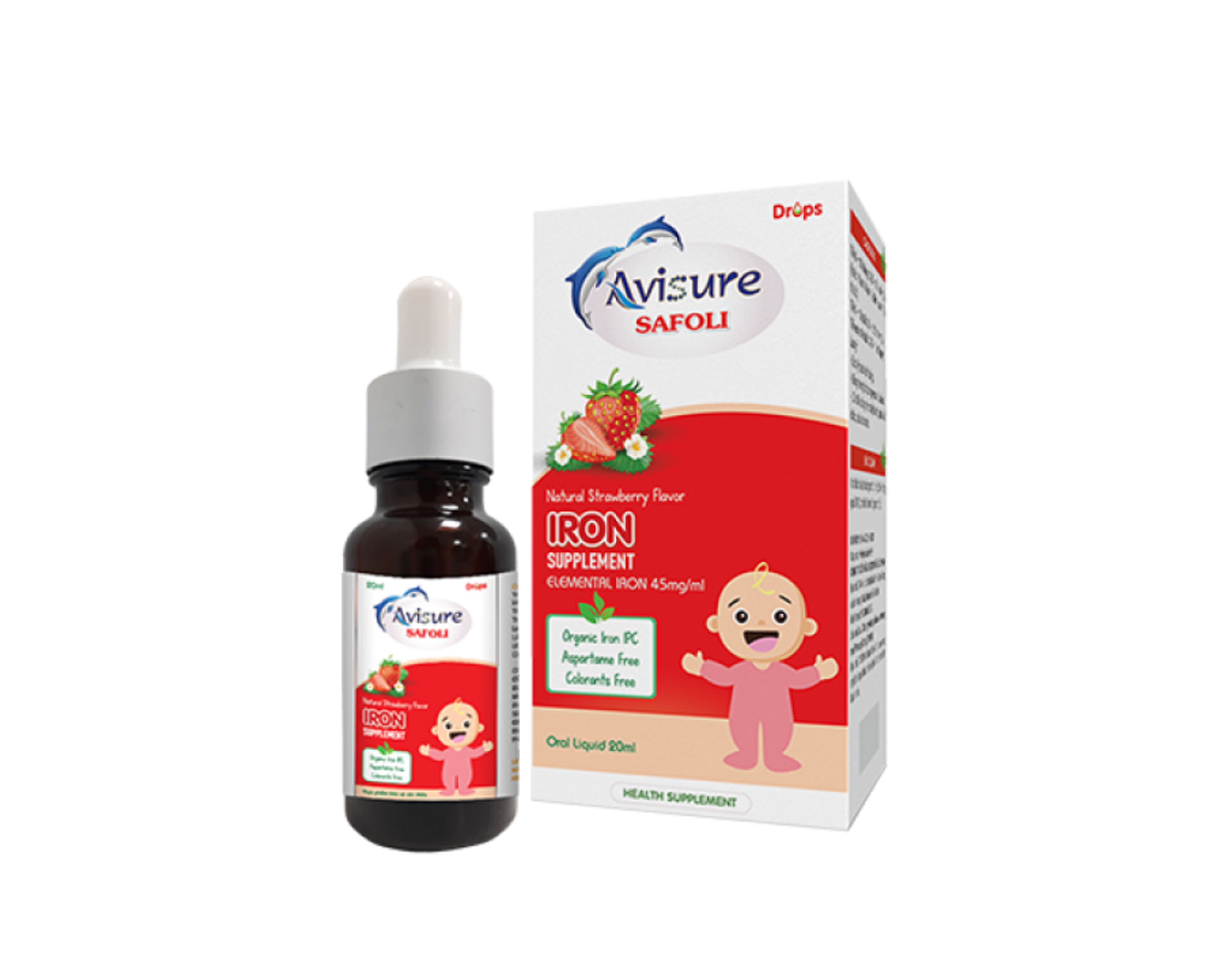 Avisure Safoli Drops bổ sung sắt, hỗ trợ cải thiện tình trạng thiếu máu do thiếu sắt (Lọ 20ml)               