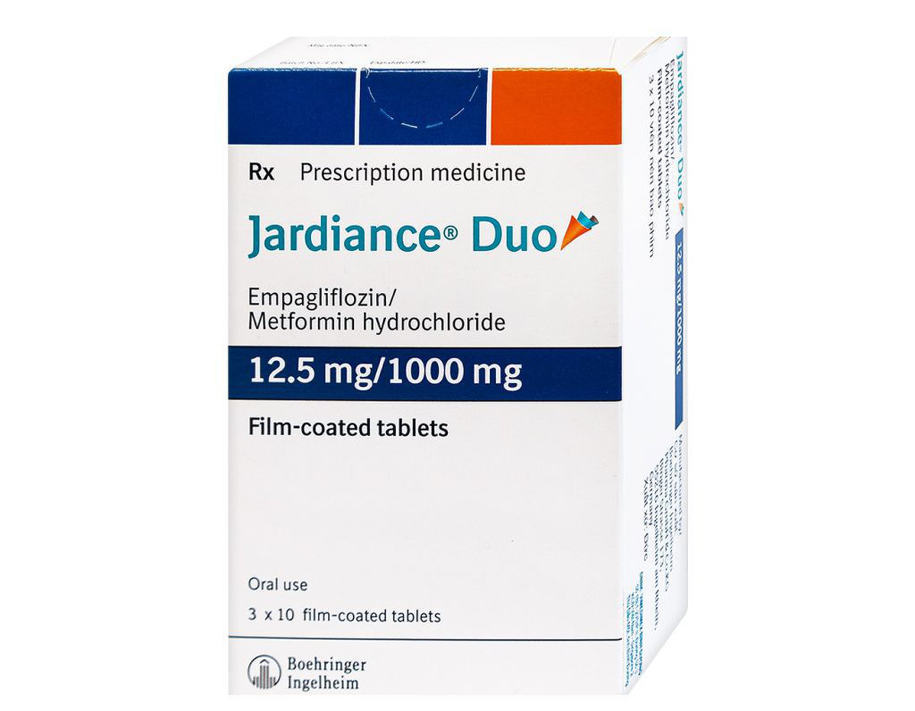 Thuốc Jardiance duo 12.5mg/1000mg điều trị đái tháo đường tuýp 2 (Hộp 3 vỉ x 10 viên)