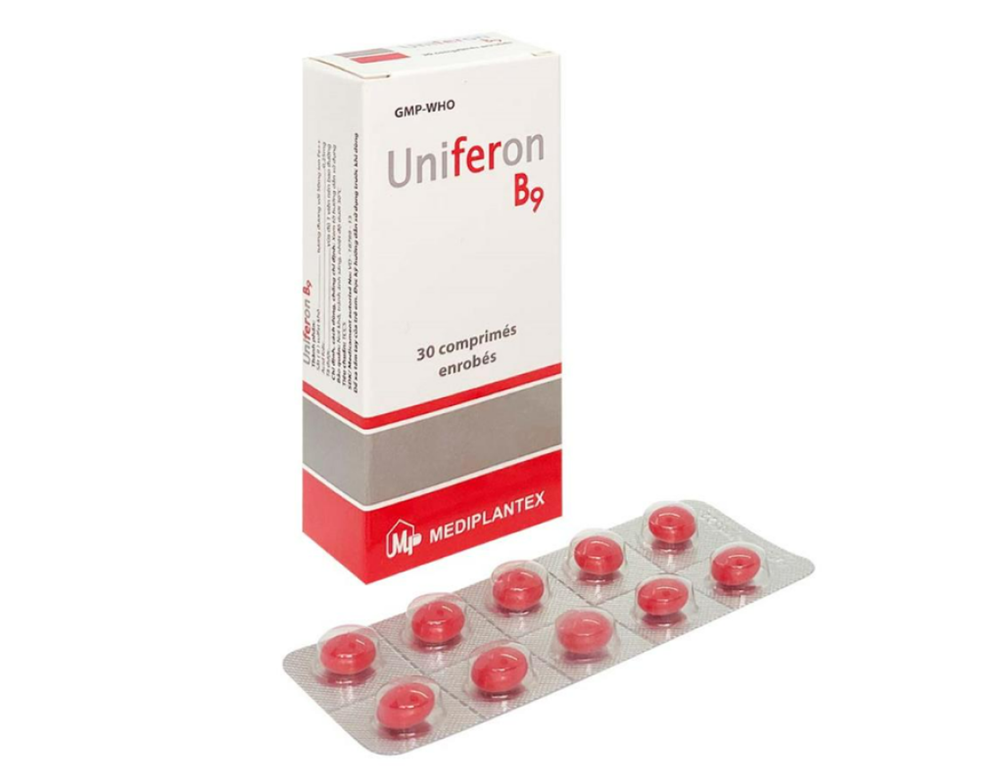 Thuốc Uniferon bổ sung sắt và acid folic (Hộp 3 vỉ x 10 viên)