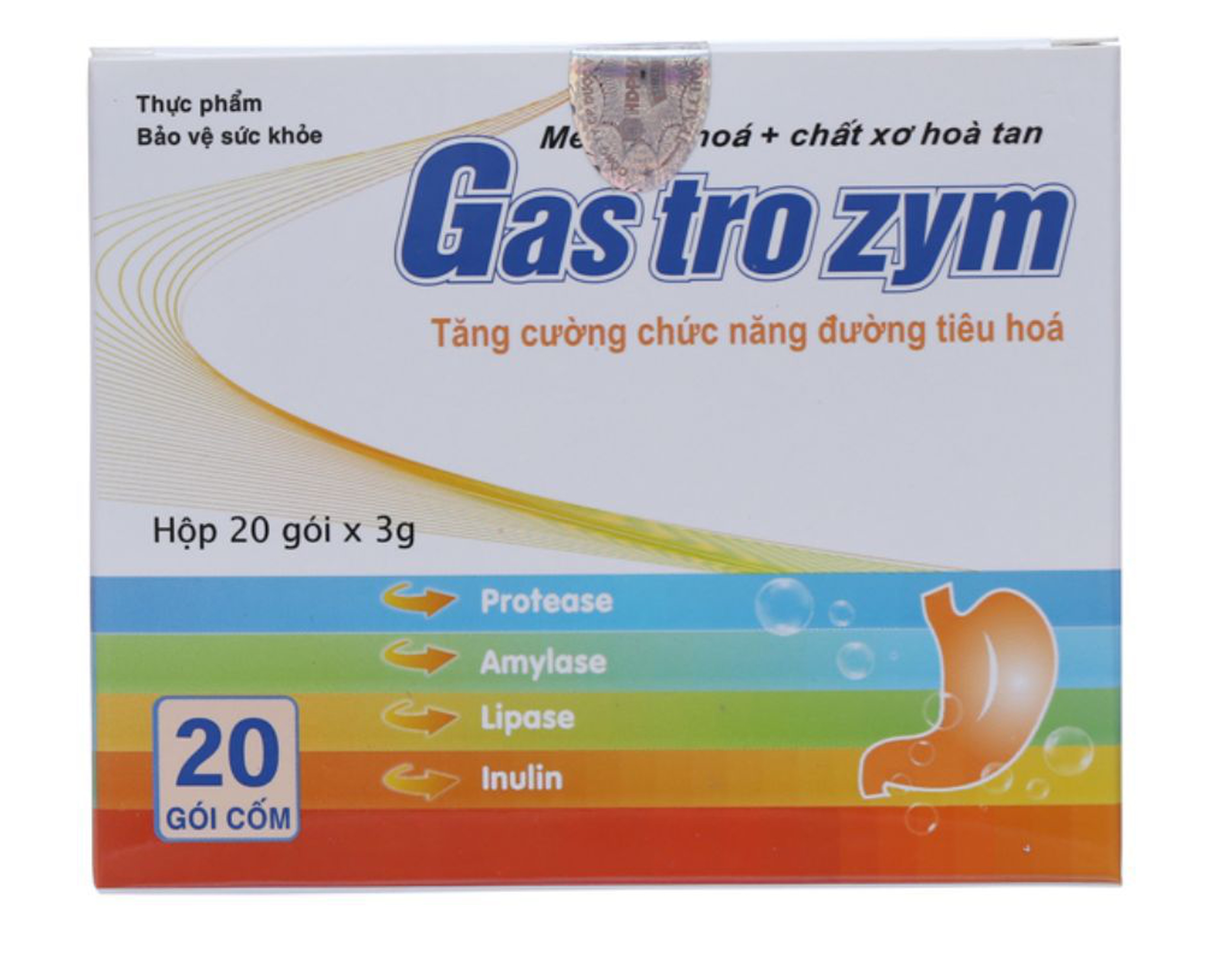 Cốm Gastrozym bổ sung men tiêu hóa, chất xơ hòa tan hộp 20 gói x 3g