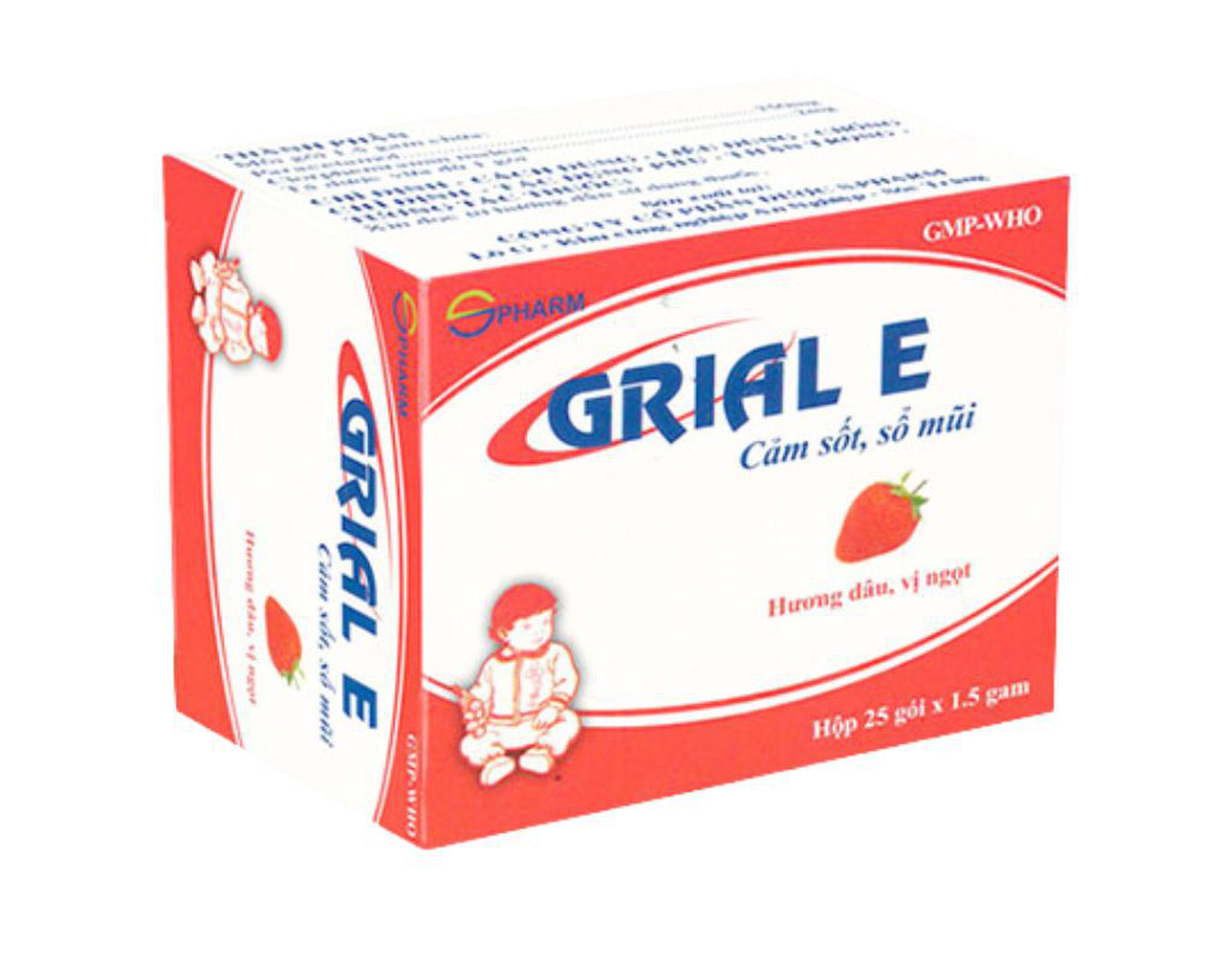 Bột uống Grial E giúp giảm các triệu chứng cảm sốt và sổ mũi (Hộp 25 gói)