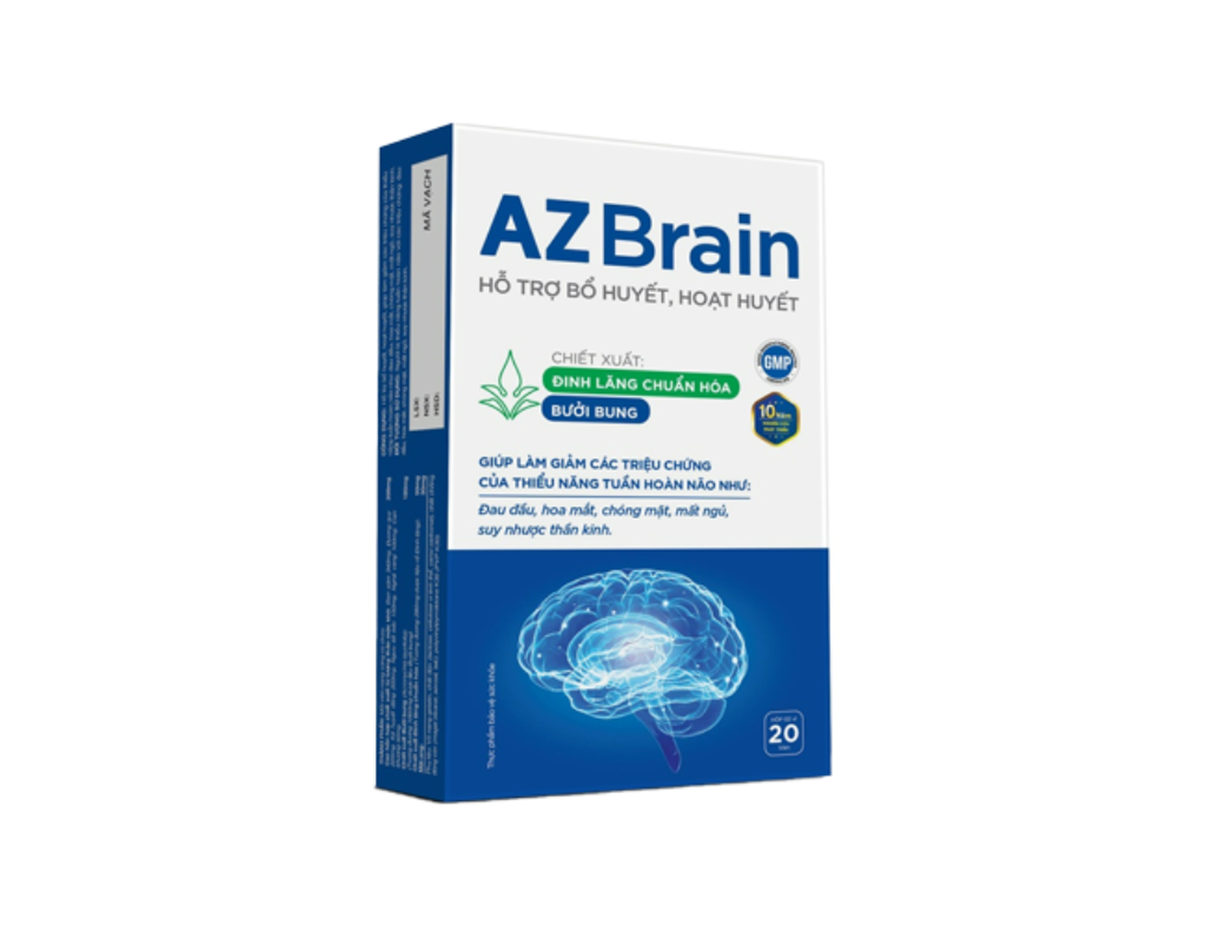 AZ Brain hỗ trợ hoạt huyết, bồi bổ máu huyết (Hộp 2 vỉ x 10 viên)