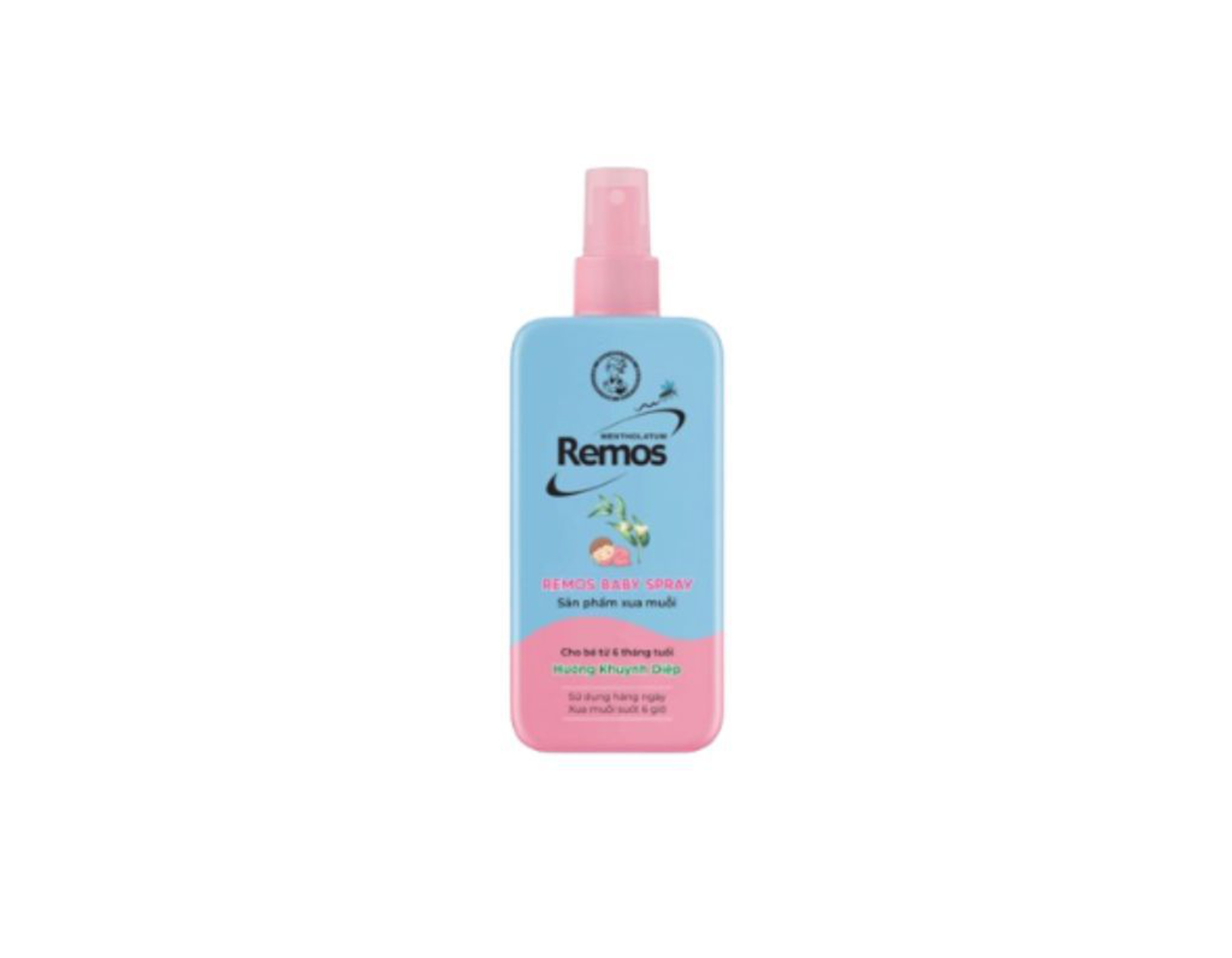 Xịt chống muỗi Remos baby spray hương khuynh diệp cho trẻ từ 6 tháng (Chai 70ml)