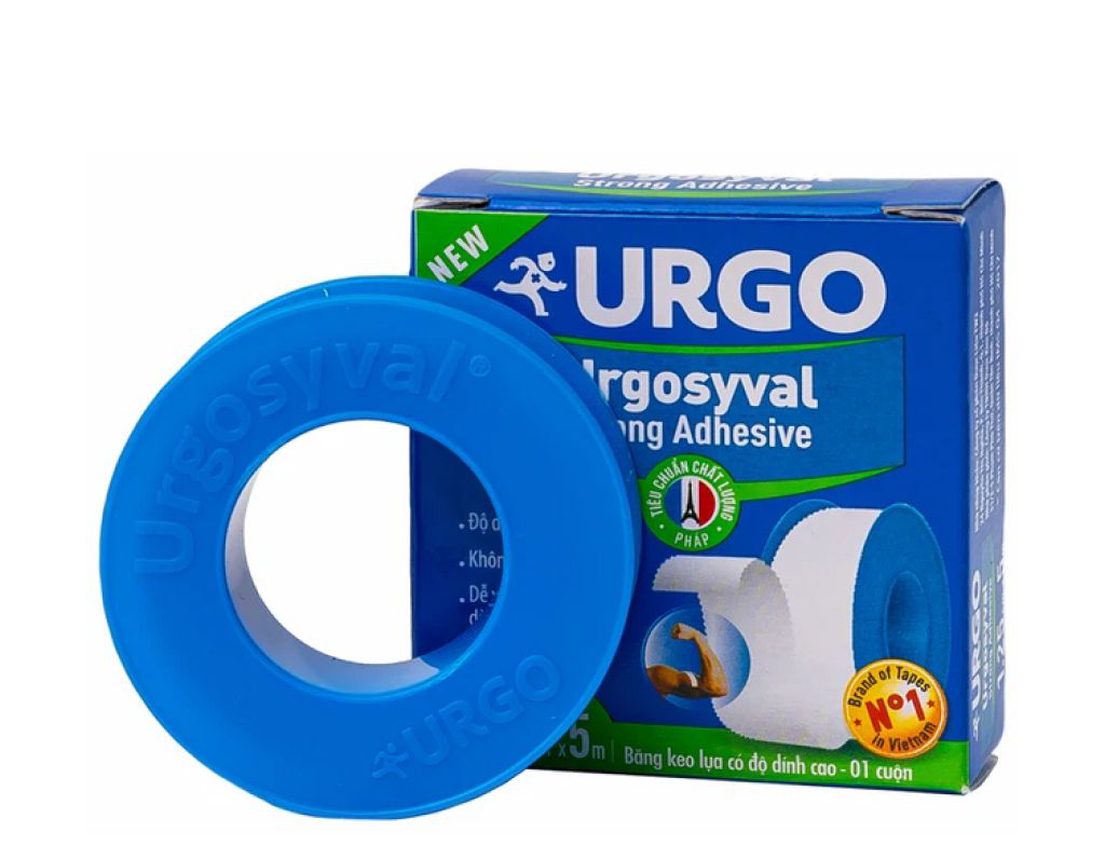 Băng keo lụa Urgosyval Cloth Tape hỗ trợ bảo vệ vết thương 1,25cm x 5m (hộp 1 cuộn)