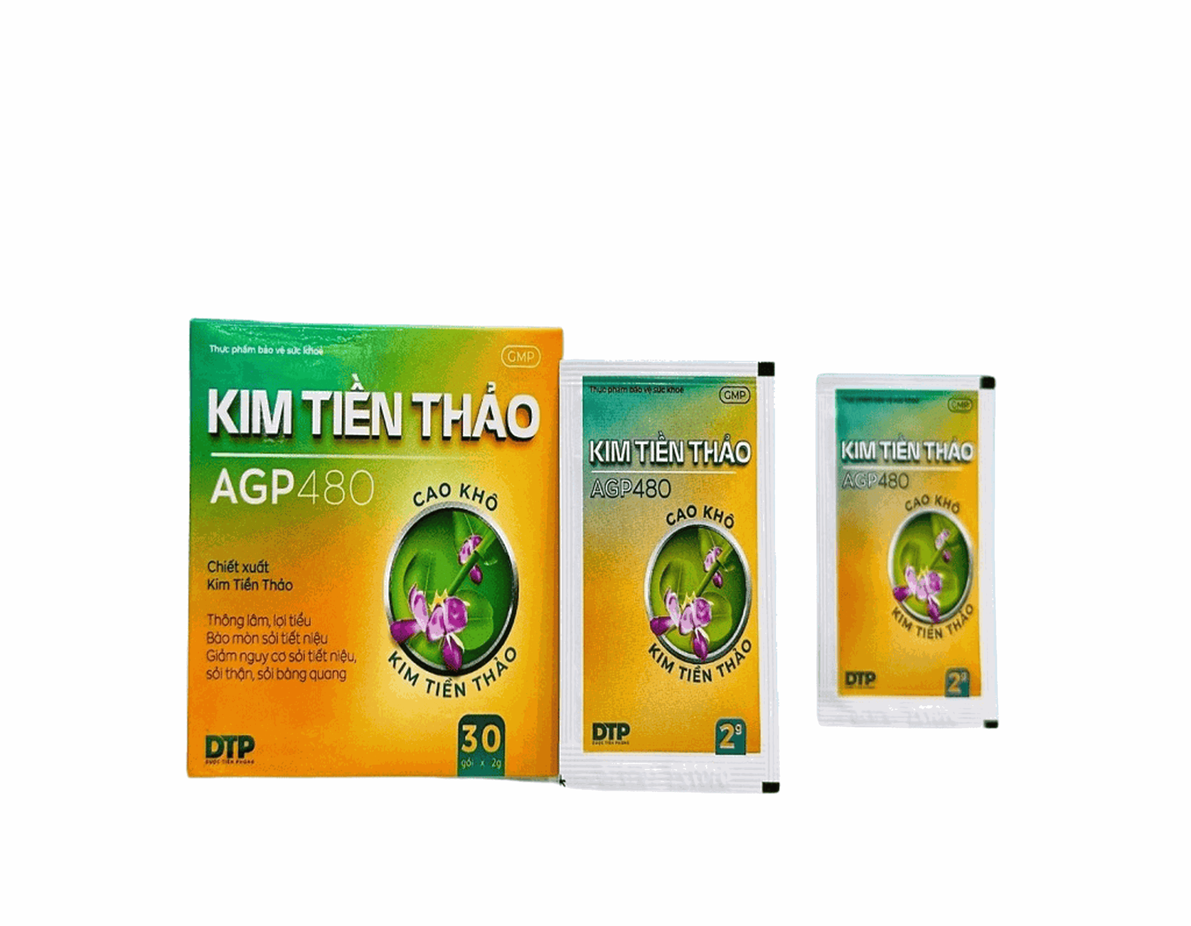 Kim tiền thảo AGP 480 hỗ trợ thông lâm, lợi tiểu, hao mòn sỏi tiết niệu, thận (Hộp 30 gói)