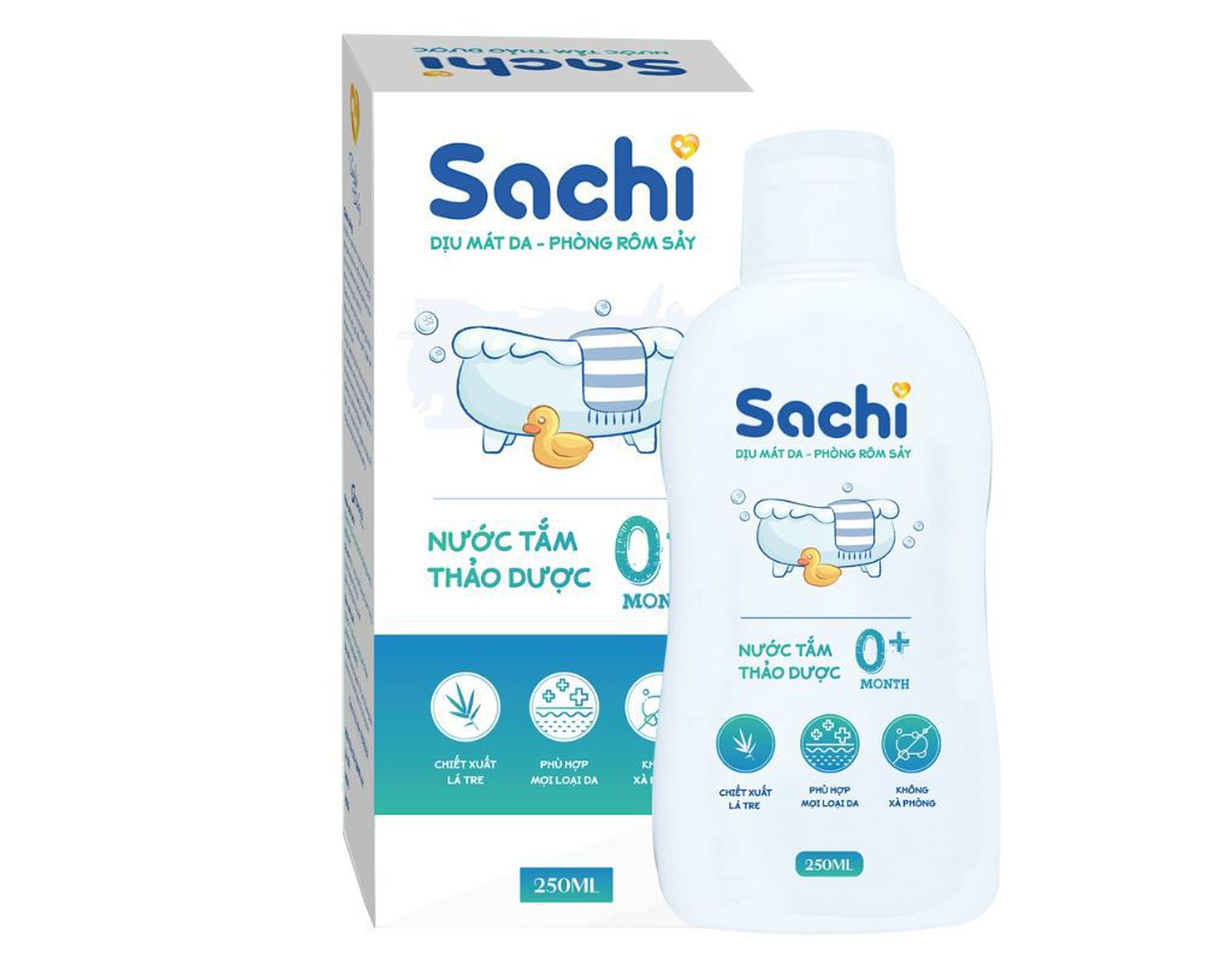 Nước tắm thảo dược Sachi hỗ trợ phòng ngừa hăm ngứa, rôm sảy, mụn nhọt ( Chai 250ml)