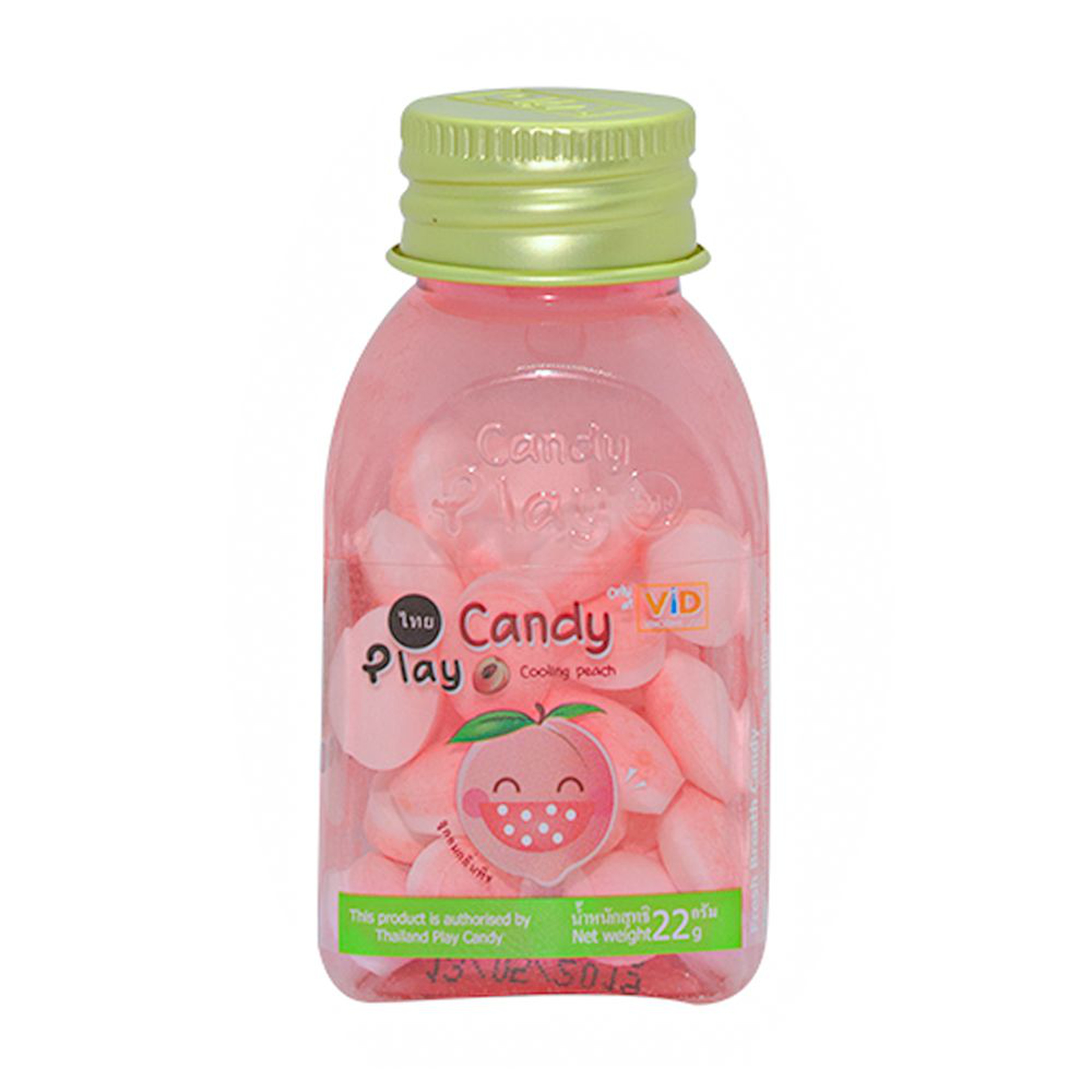 Kẹo Play Candy hương đào giúp thơm miệng, the mát, giảm tình trạng hôi miệng (Lọ 22g)