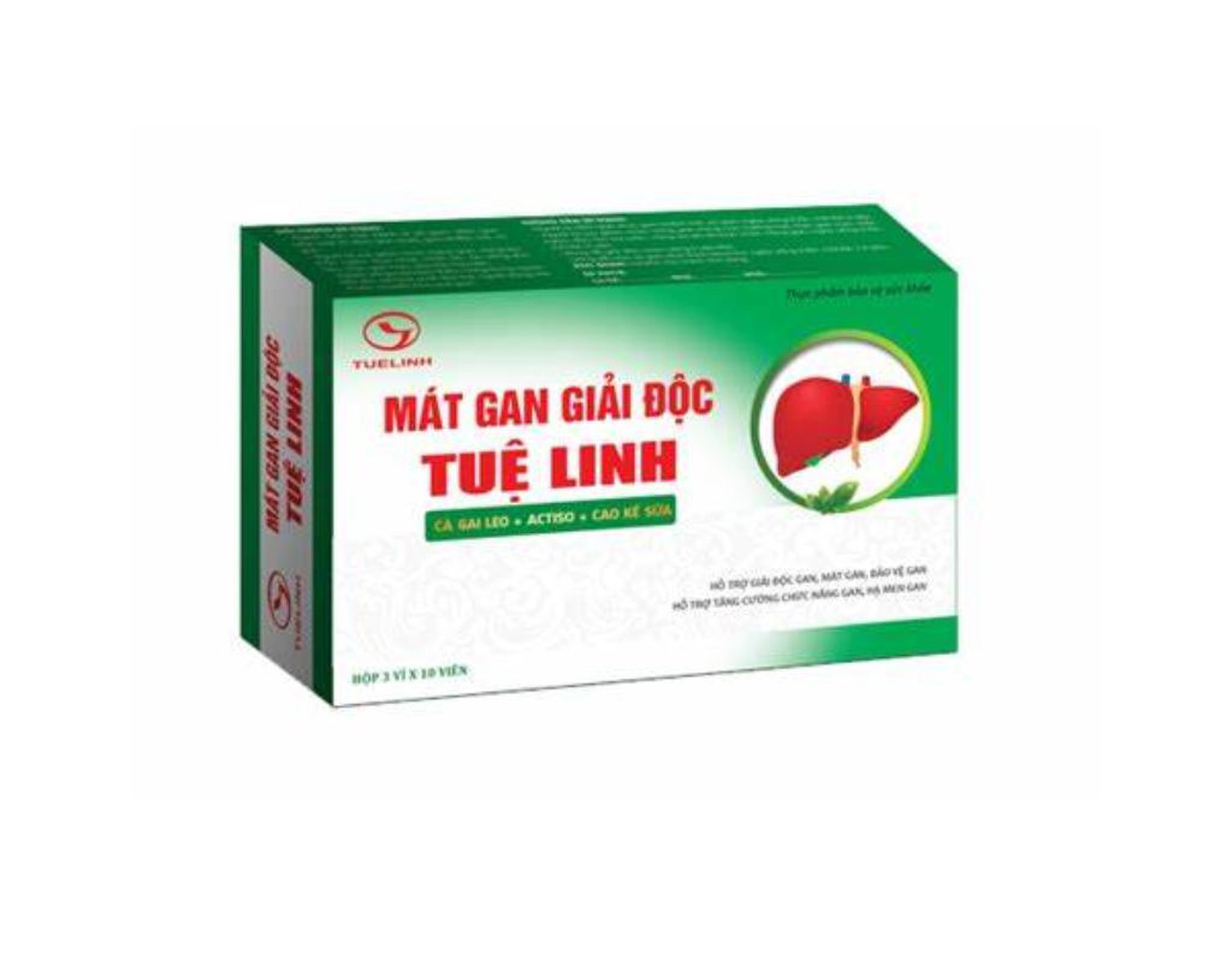 Viên uống Mát Gan Tiêu Độc Tuệ Linh tăng cường giải độc gan, hạ men gan (Hộp 3 vỉ x 10 viên)