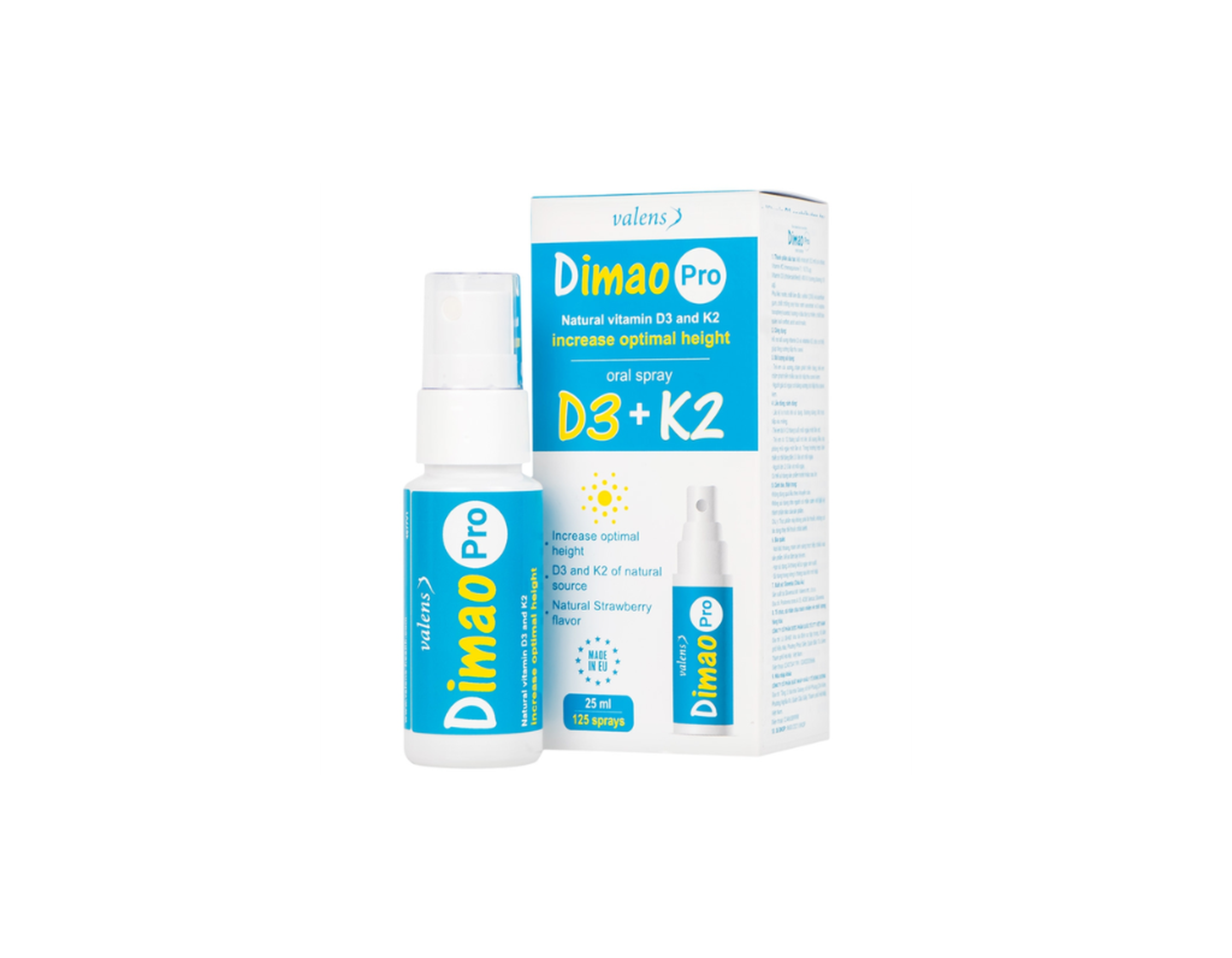 Dimao Pro D3 + K2 dạng xịt tăng cường hấp thu Canxi cho trẻ em (Lọ 25ml)