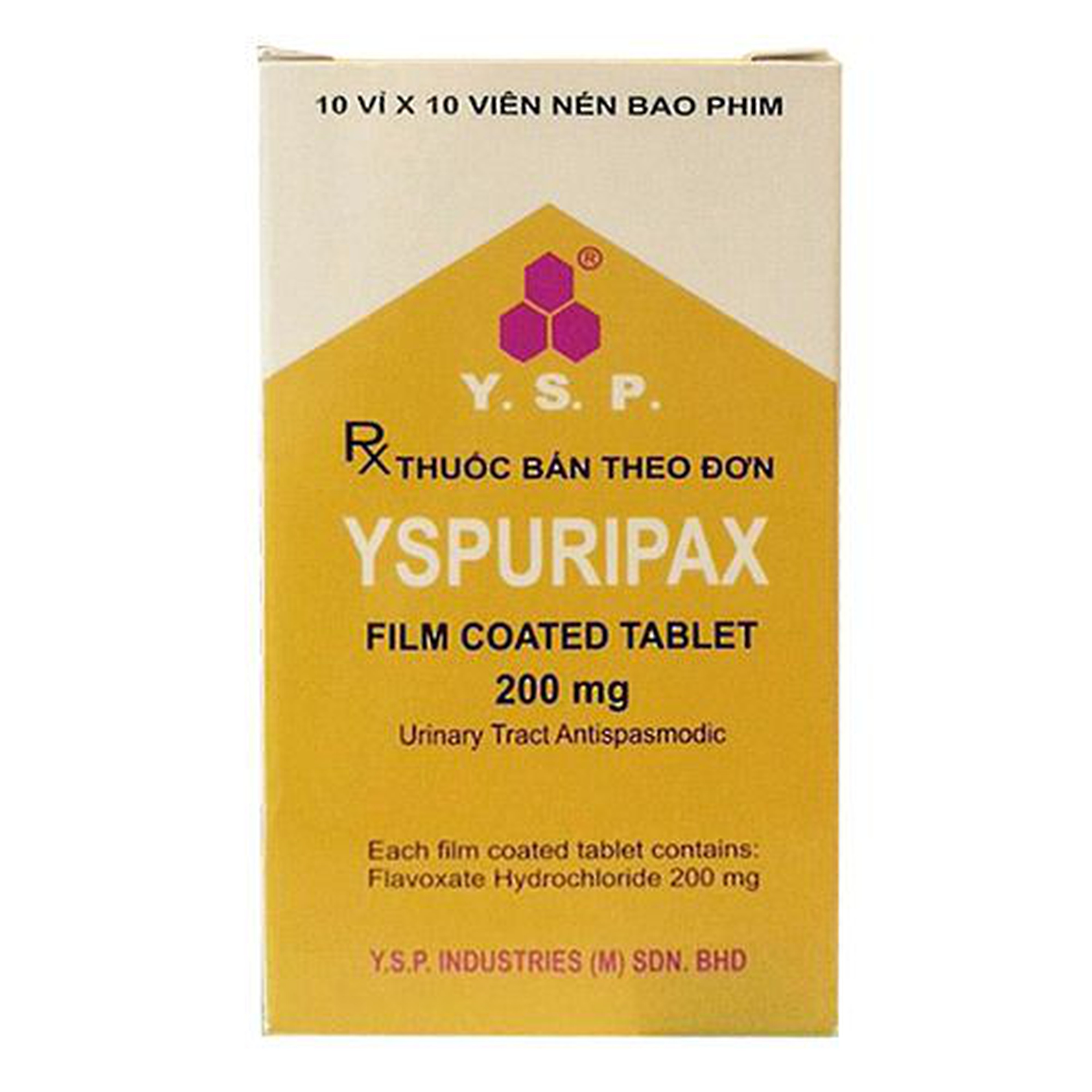 Thuốc Ysp Uripax 200mg chống co thắt cơ trơn đường tiết niệu (Hộp 10 vỉ x 10 viên)
