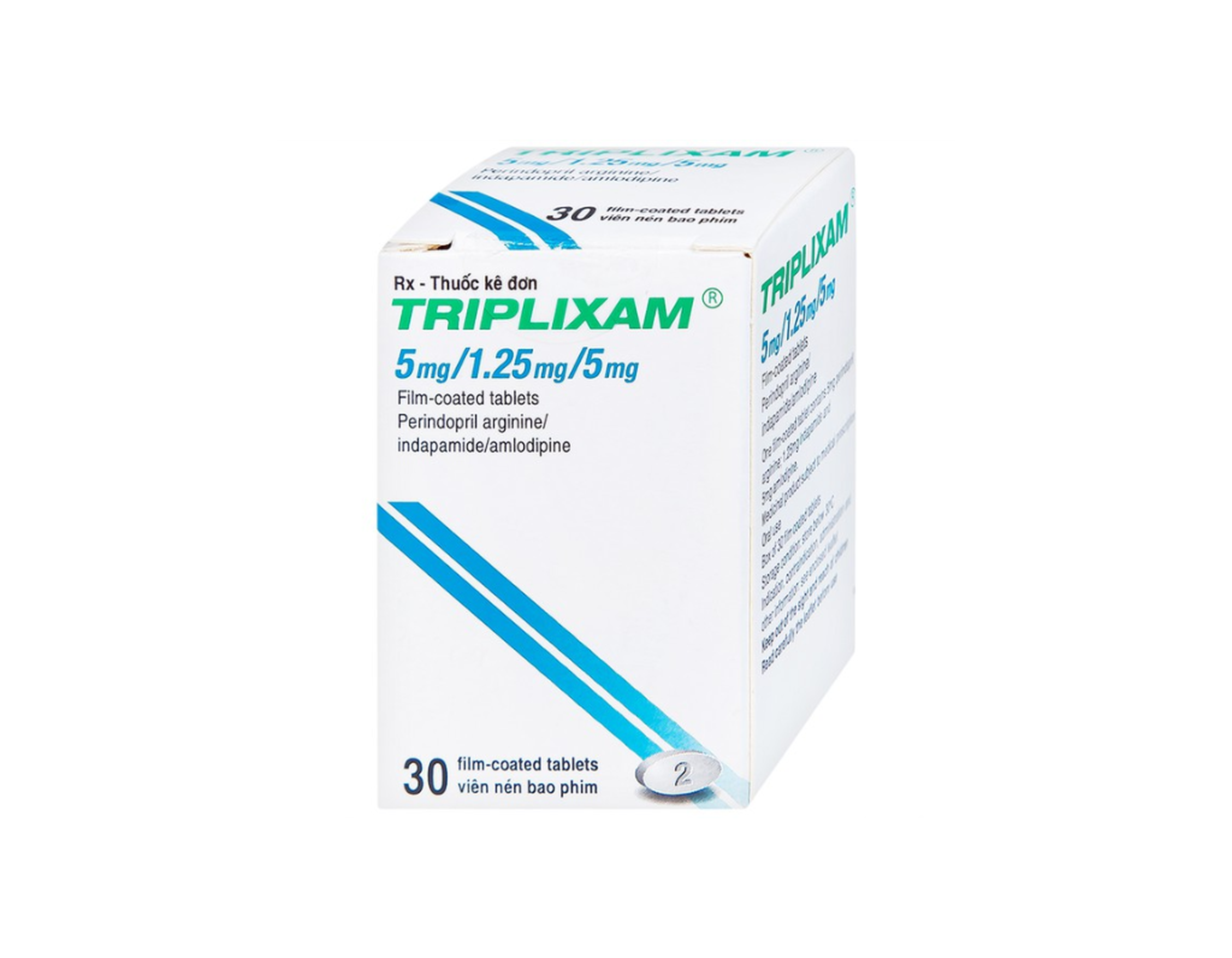 Thuốc Triplixam 5mg/1.25mg/5mg điều trị tăng huyết áp (Lọ 30 viên)