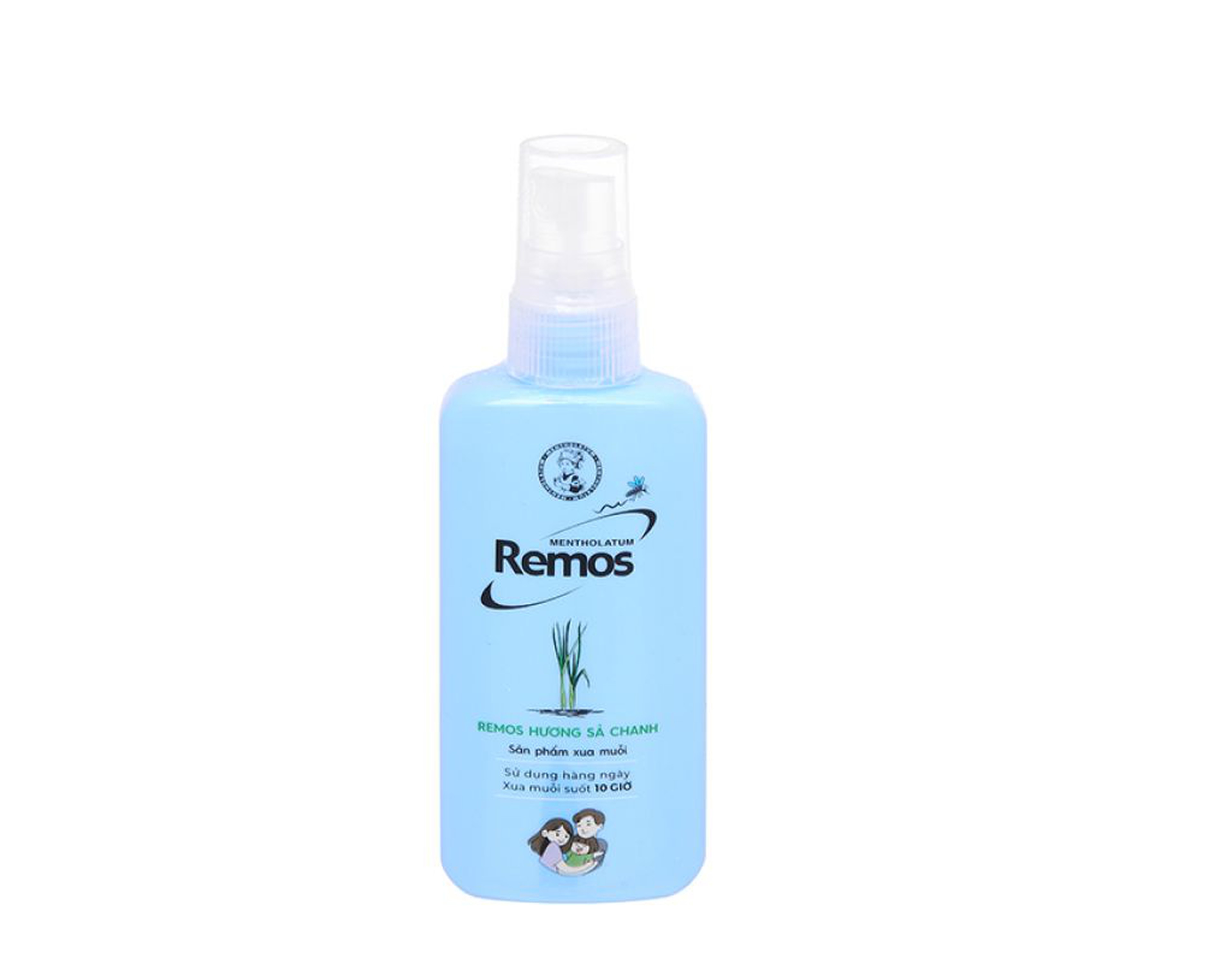 Xịt chống muỗi Remos hương sả chanh duy trì hiệu quả xua muỗi suốt 10 giờ.(Chai 70ml)
