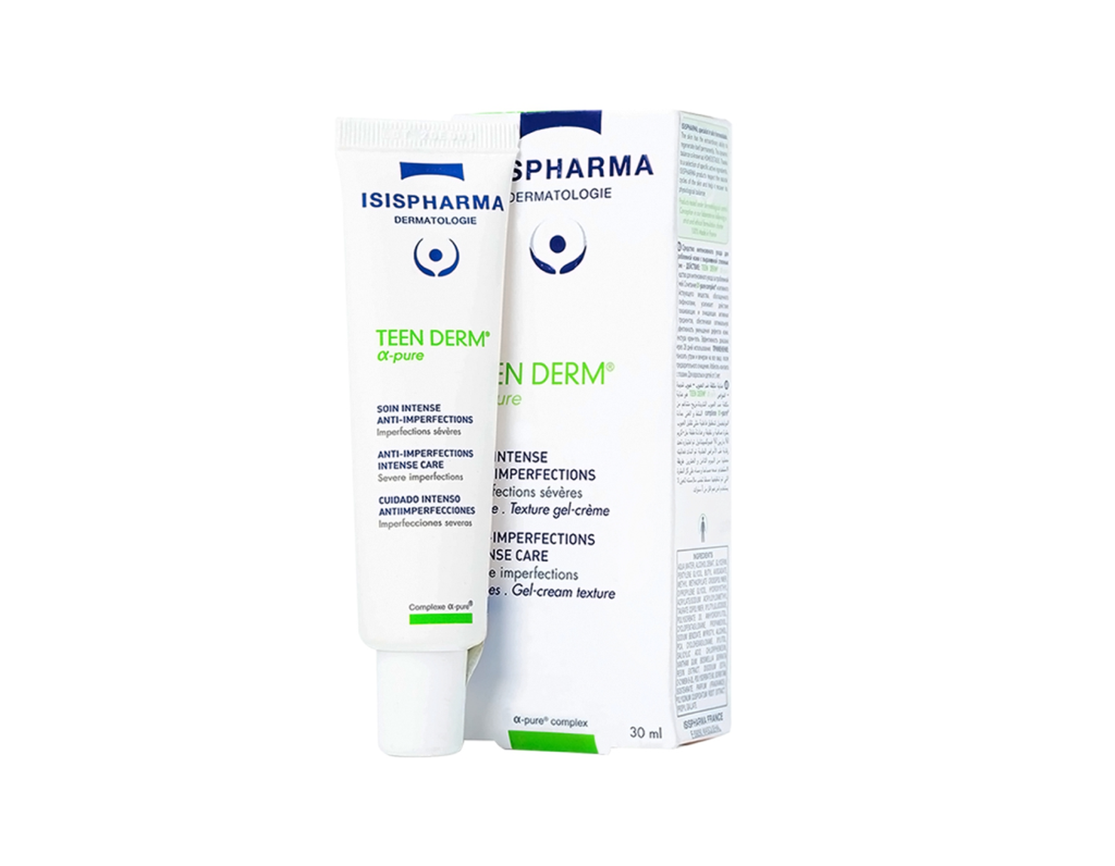 Kem bôi da Isis Pharma Teenderm Alpha - Pure hỗ trợ điều trị mụn trứng cá (Hộp 1 tuýp 30ml)