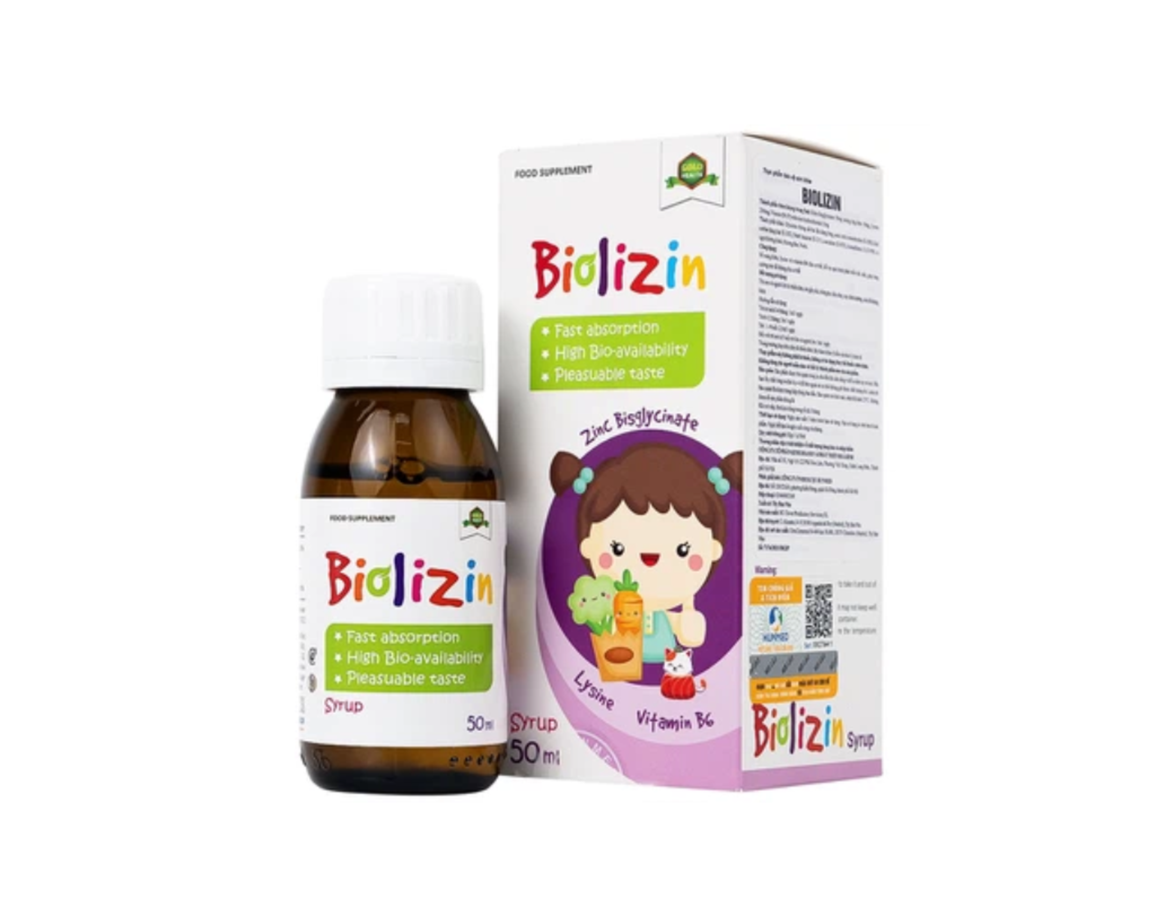 Siro Biolizin bổ sung kẽm, tăng cường sức đề kháng cho cơ thể (Chai 50ml)
