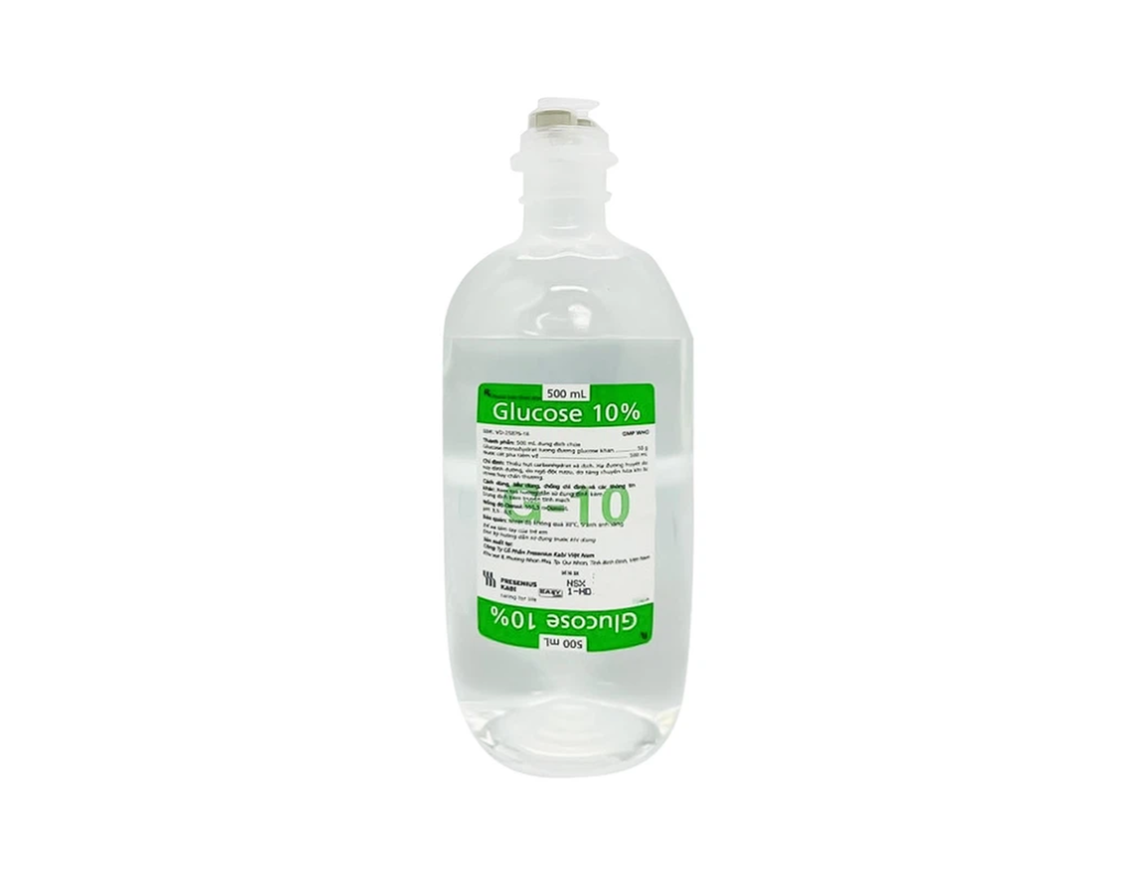 Dung dịch Glucose 10% Fresenius Kabi hỗ trợ điều trị hạ đường huyết (Chai 500ml)