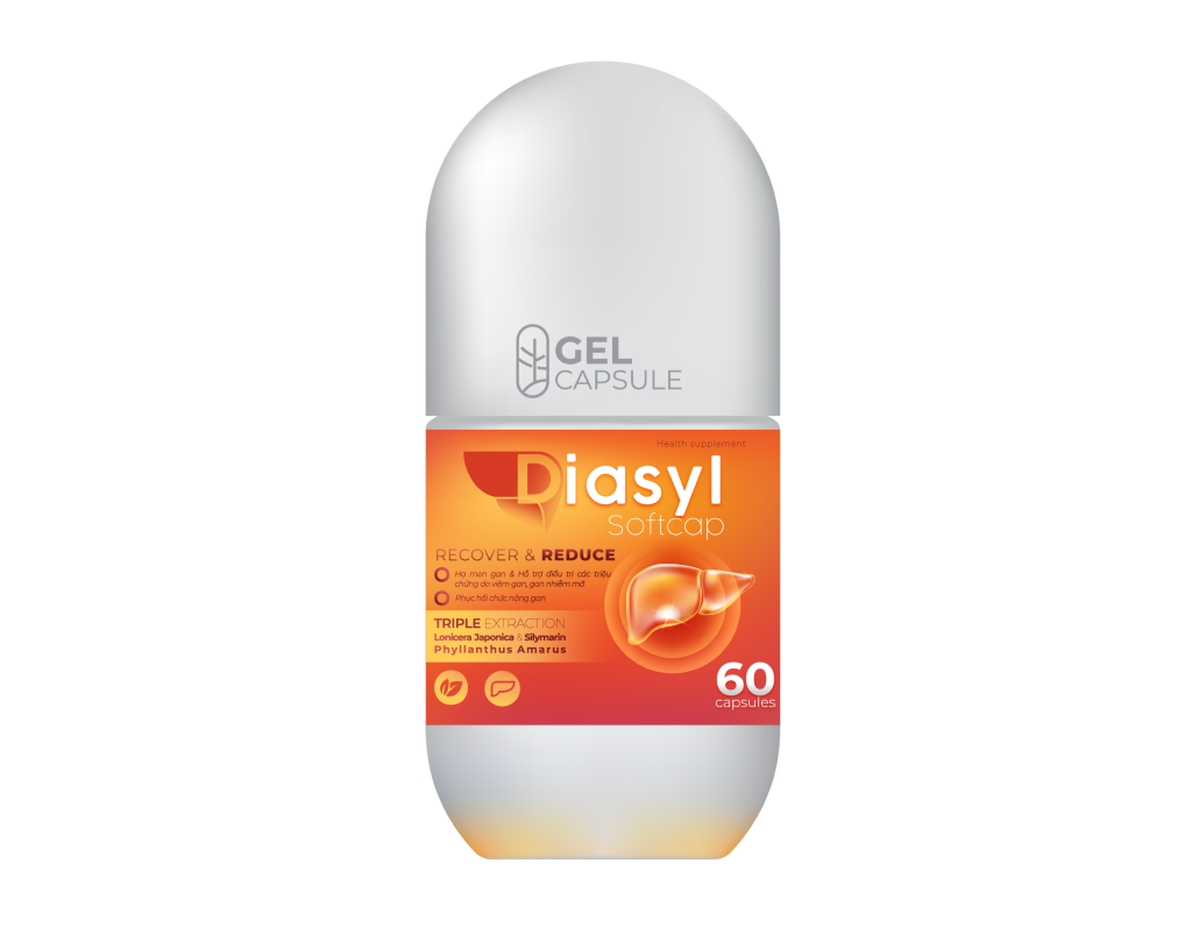 Viên uống Diasyl Softcap hỗ trợ giải độc và bảo vệ gan (Lọ 60 viên)