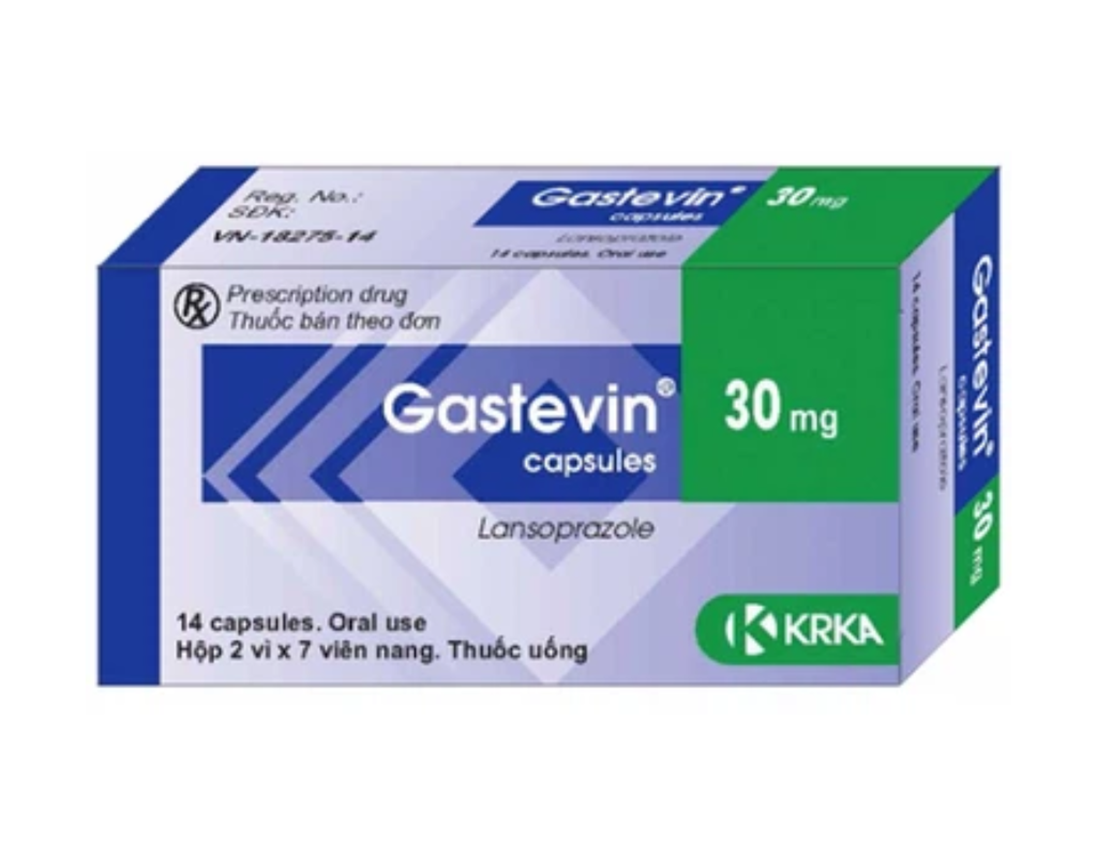 Thuốc Gastevin 30mg điều trị loét dạ dày tá tràng (Hộp 2 vỉ x 7 viên)