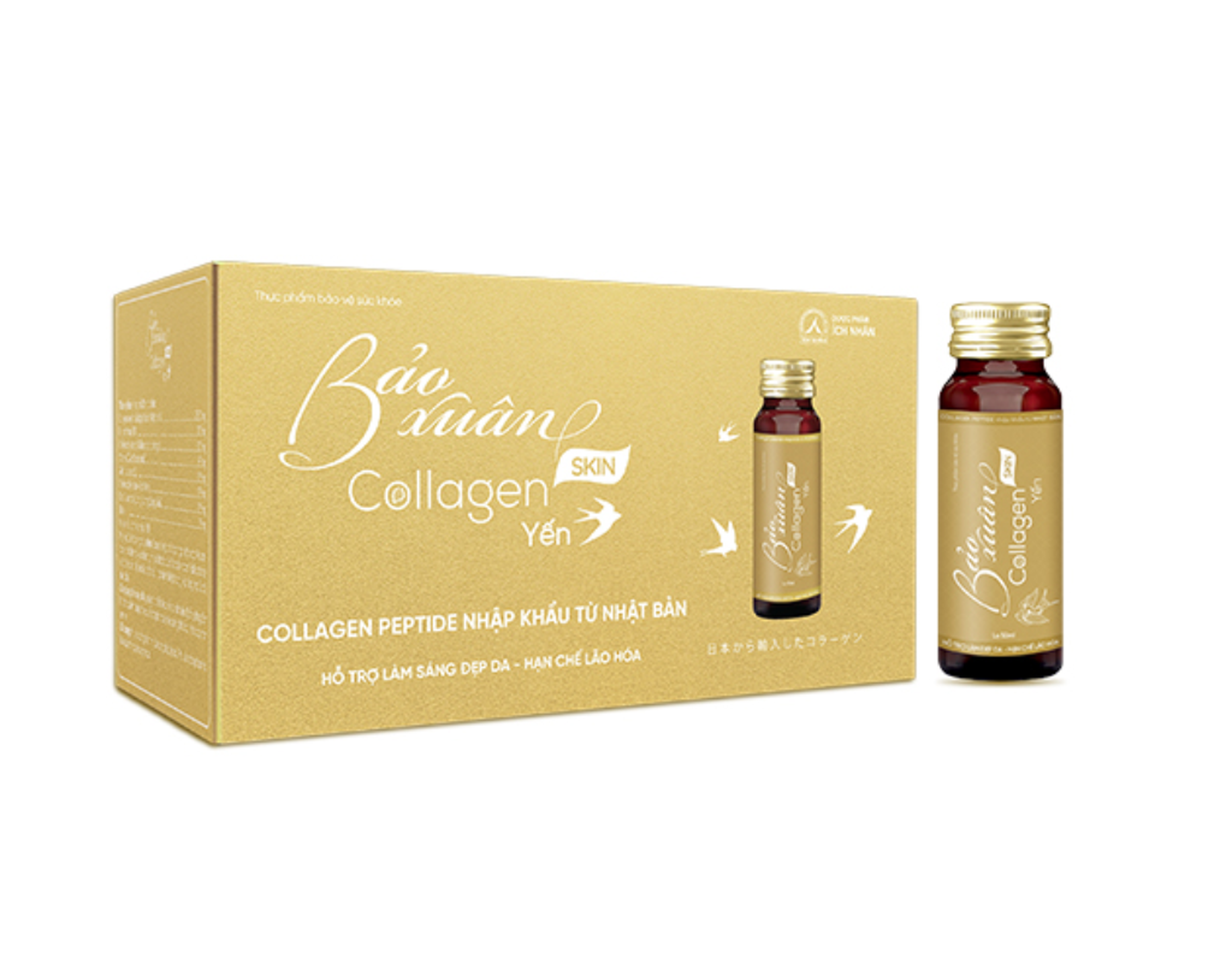 Nước Uống Bổ Sung Bảo Xuân Skin Collagen Yến Sào giúp hạn chế lão hóa, tăng đàn hồi cho da, làm sáng đẹp da (Hộp 1 lọ)