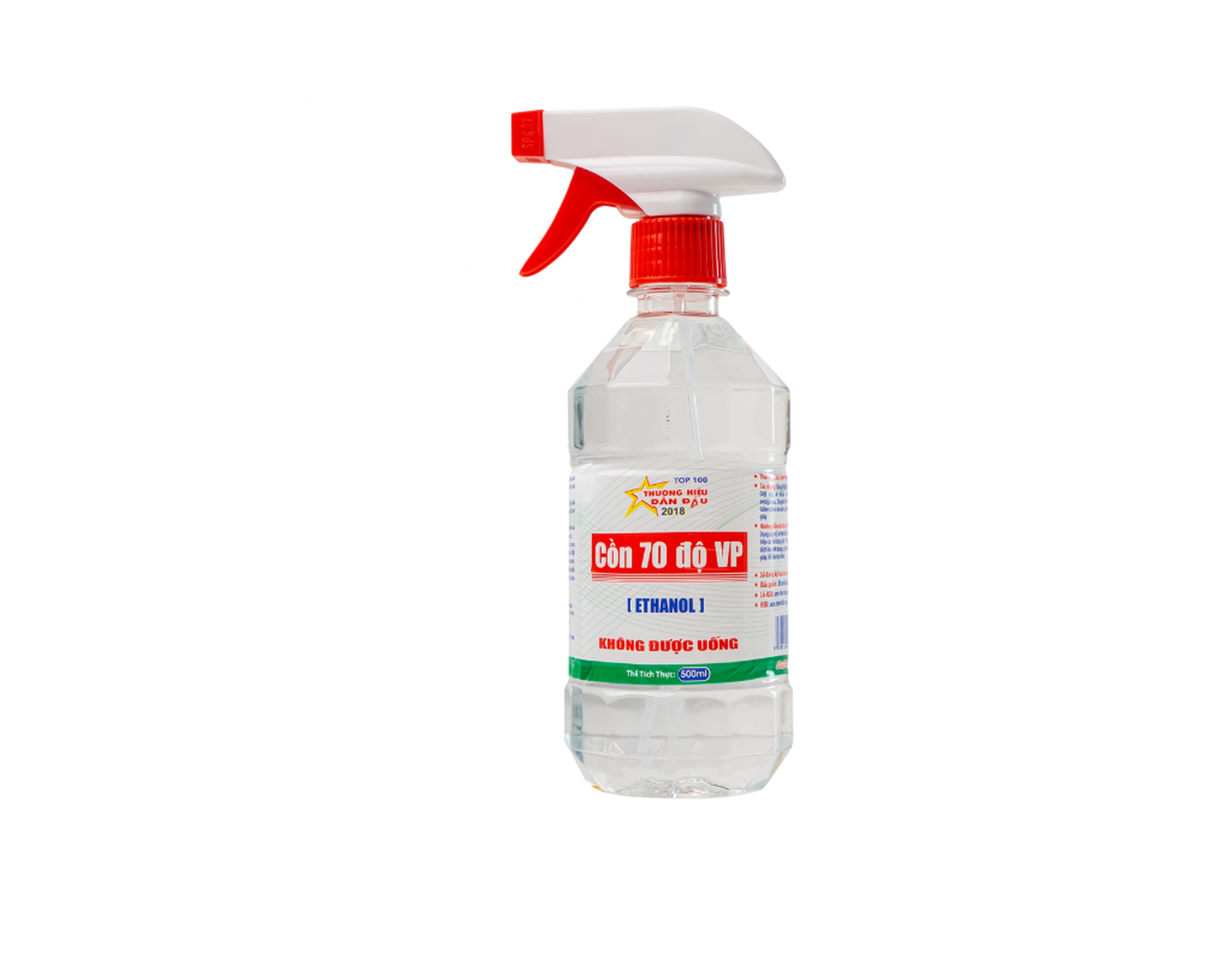 Cồn 70 độ Vĩnh Phúc có vòi xịt diệt khuẩn dụng cụ y tế, bề mặt trong y tế (Chai 500ml)