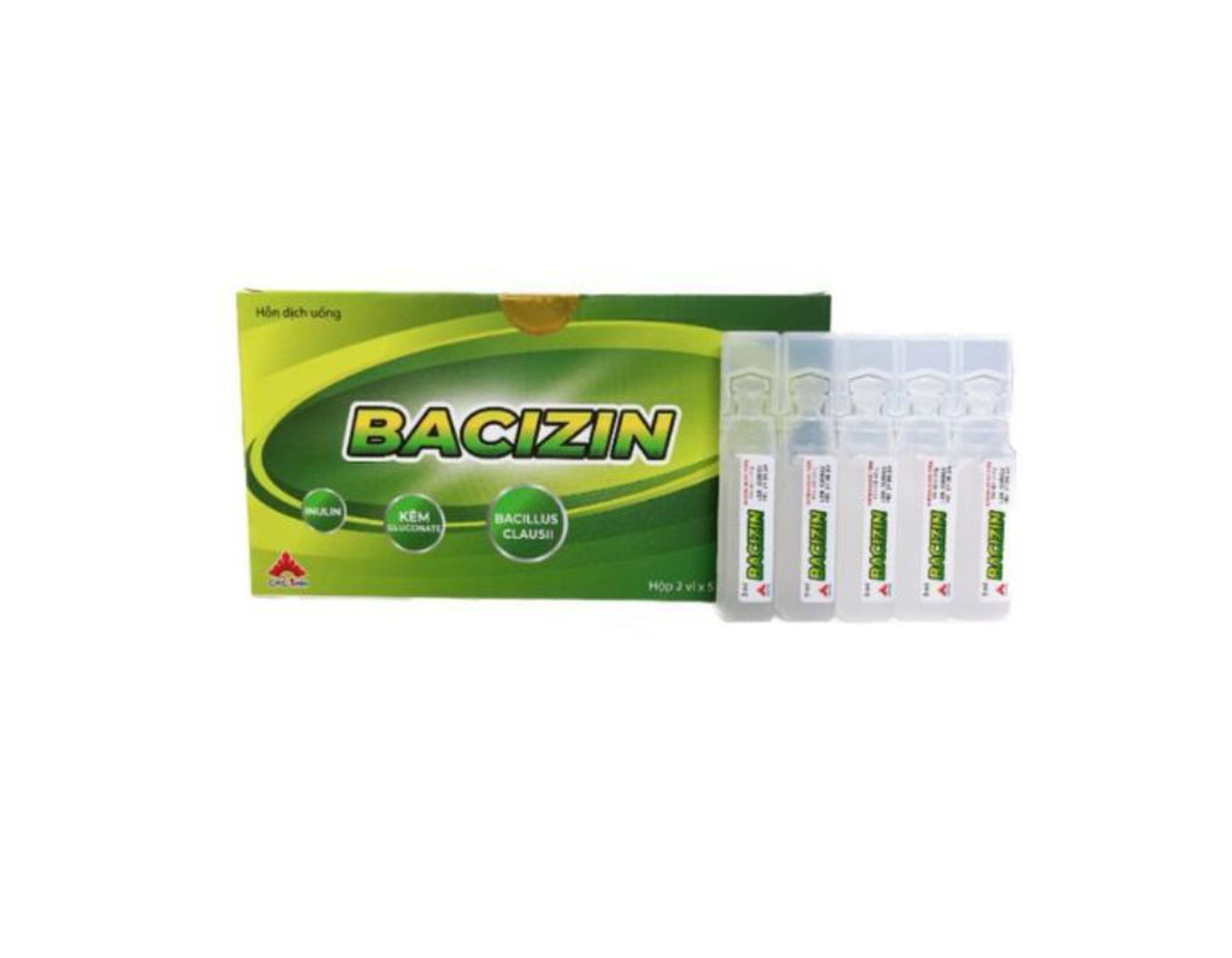 Men vi sinh Bacizin bổ sung lợi khuẩn đường ruột (Hộp 2 vỉ x 5 ống)