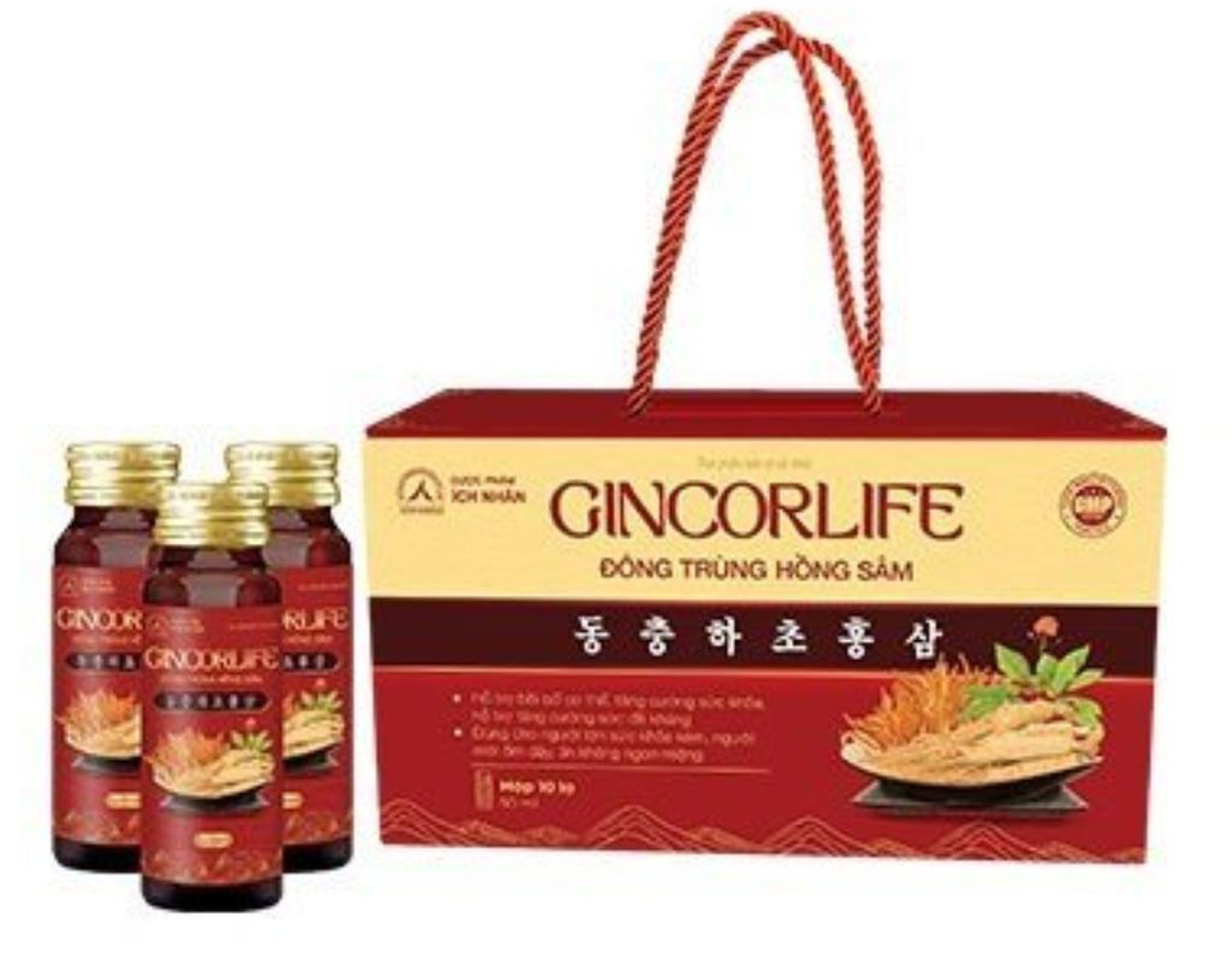 Gincorlife Đông Trùng Hồng Sâm ÍCh Nhân tăng cường sức đề kháng (10 lọ * 550ml)