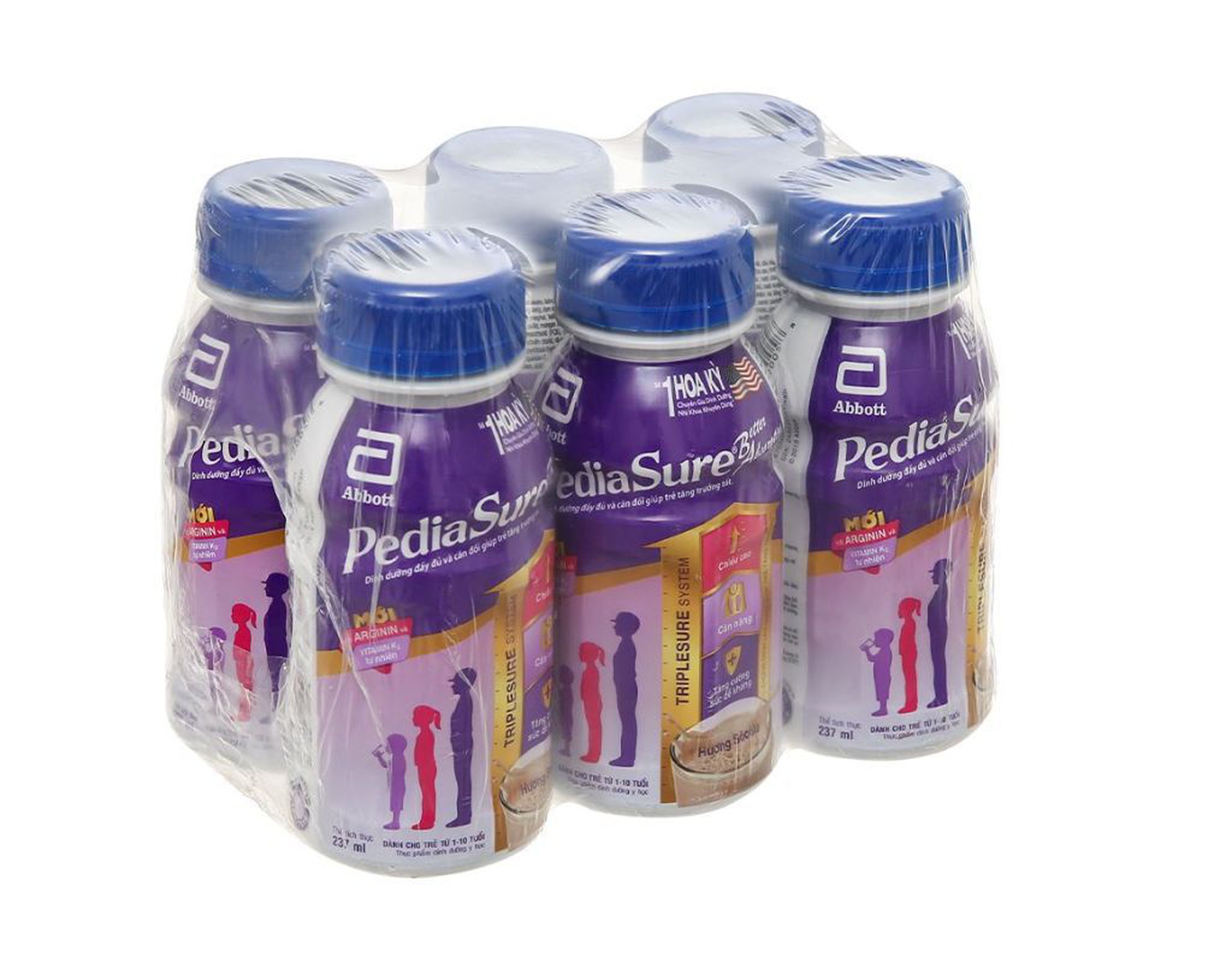 Sữa dinh dưỡng pha sẵn Abbott PediaSure hương vani cung cấp dưỡng chất cân đối cho trẻ (Lốc 6 chai x 237ml)