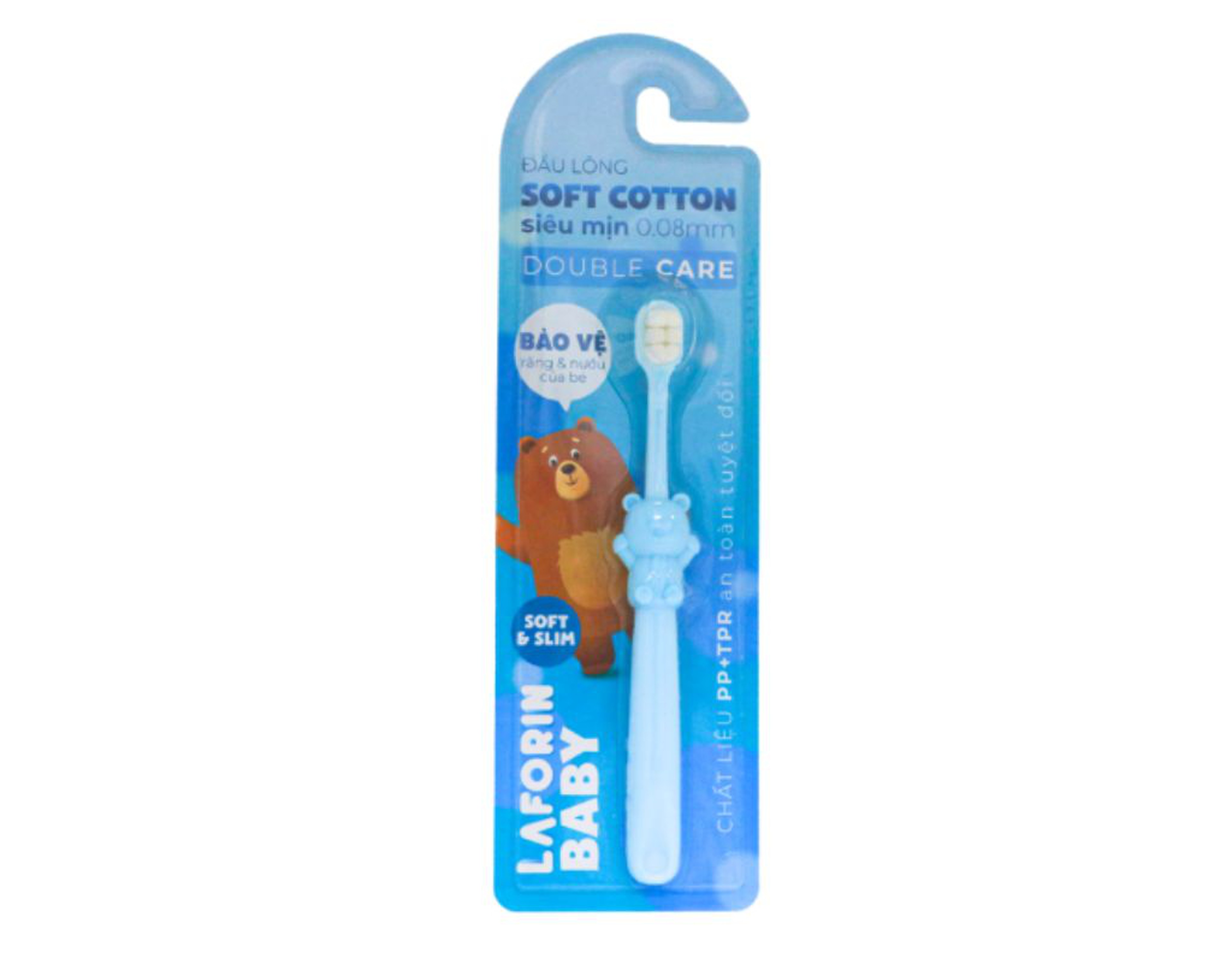 Bàn chải Laforin Baby màu xanh nước biển làm sạch răng miệng cho trẻ nhỏ (Hộp 1 bàn chải)