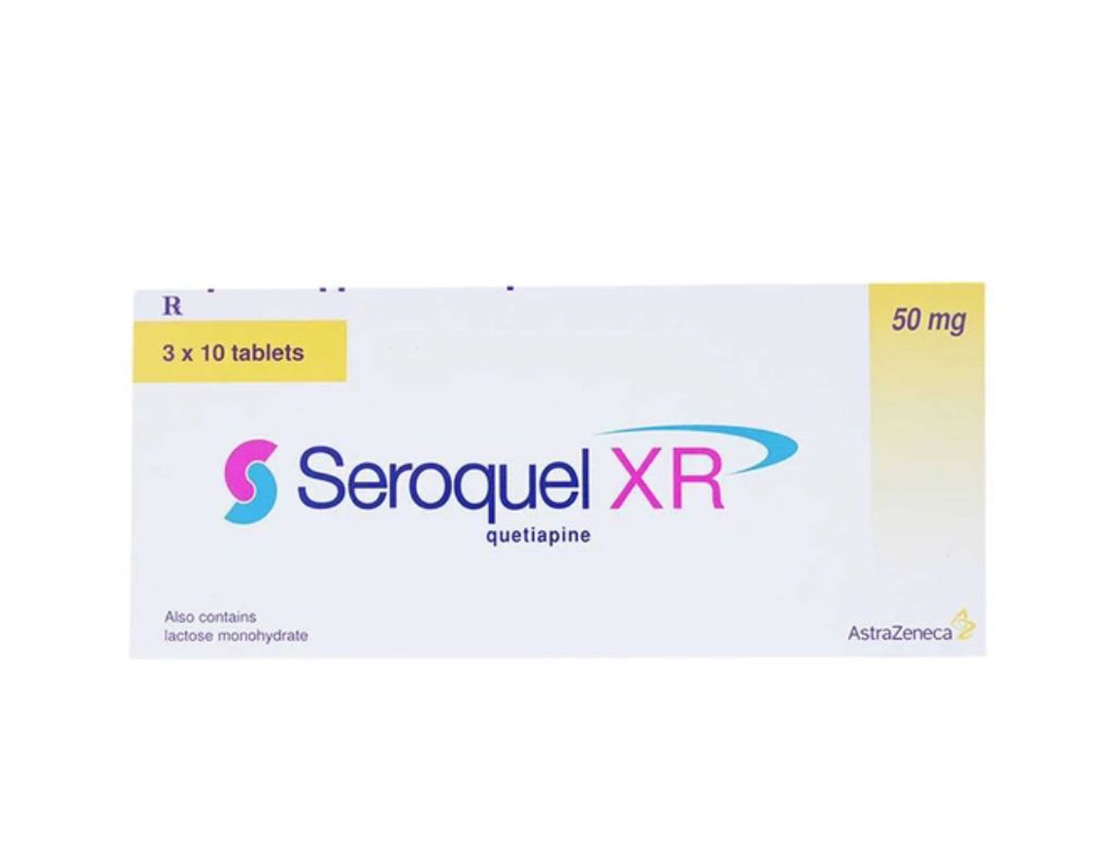 Thuốc Seroquel XR 50mg AstraZeneca điều trị tâm thần phân liệt (Hộp 3 vỉ x 10 viên)
