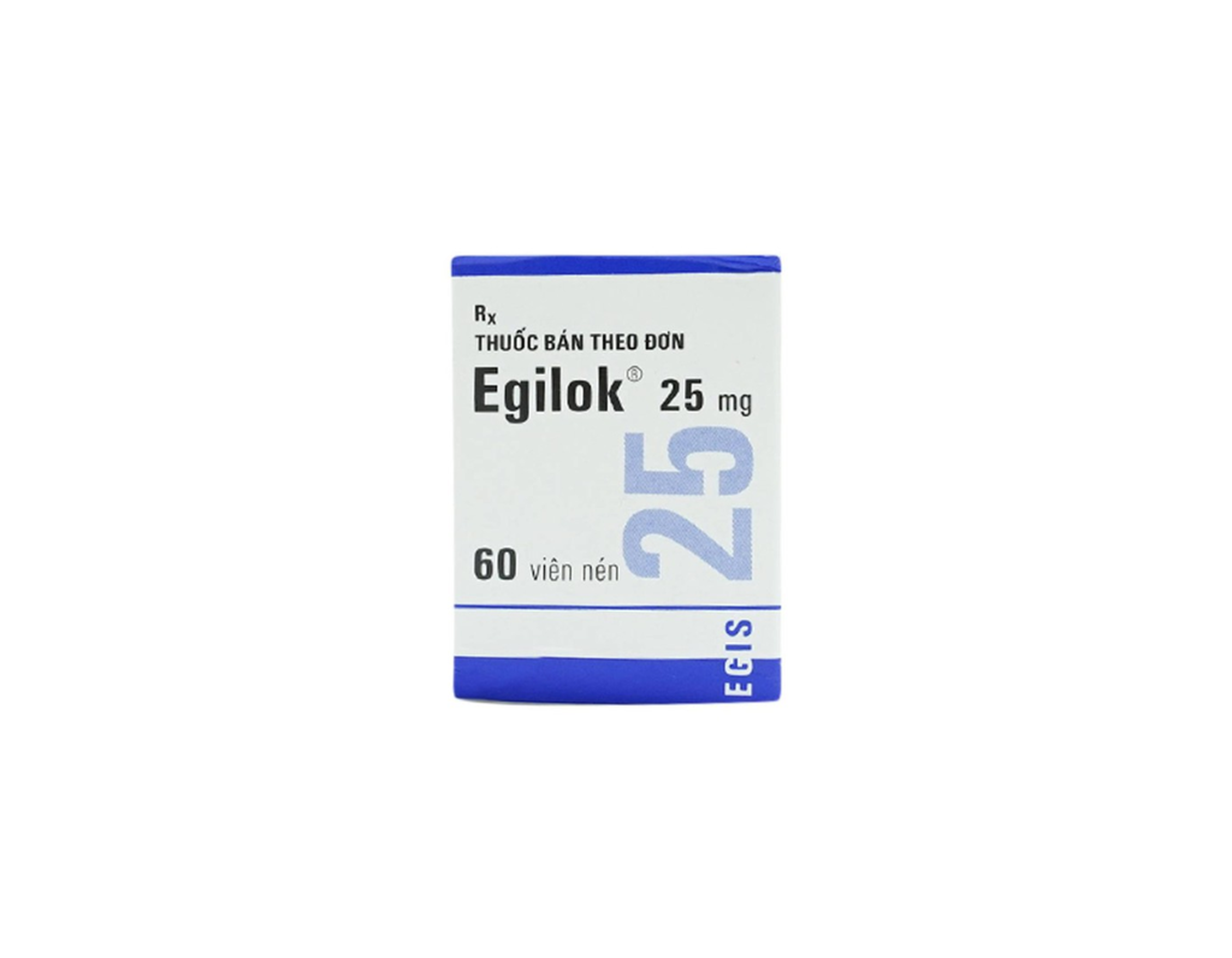 Thuốc Egilok 25mg điều trị tăng huyết áp, đau thắt ngực (Hộp 60 viên)