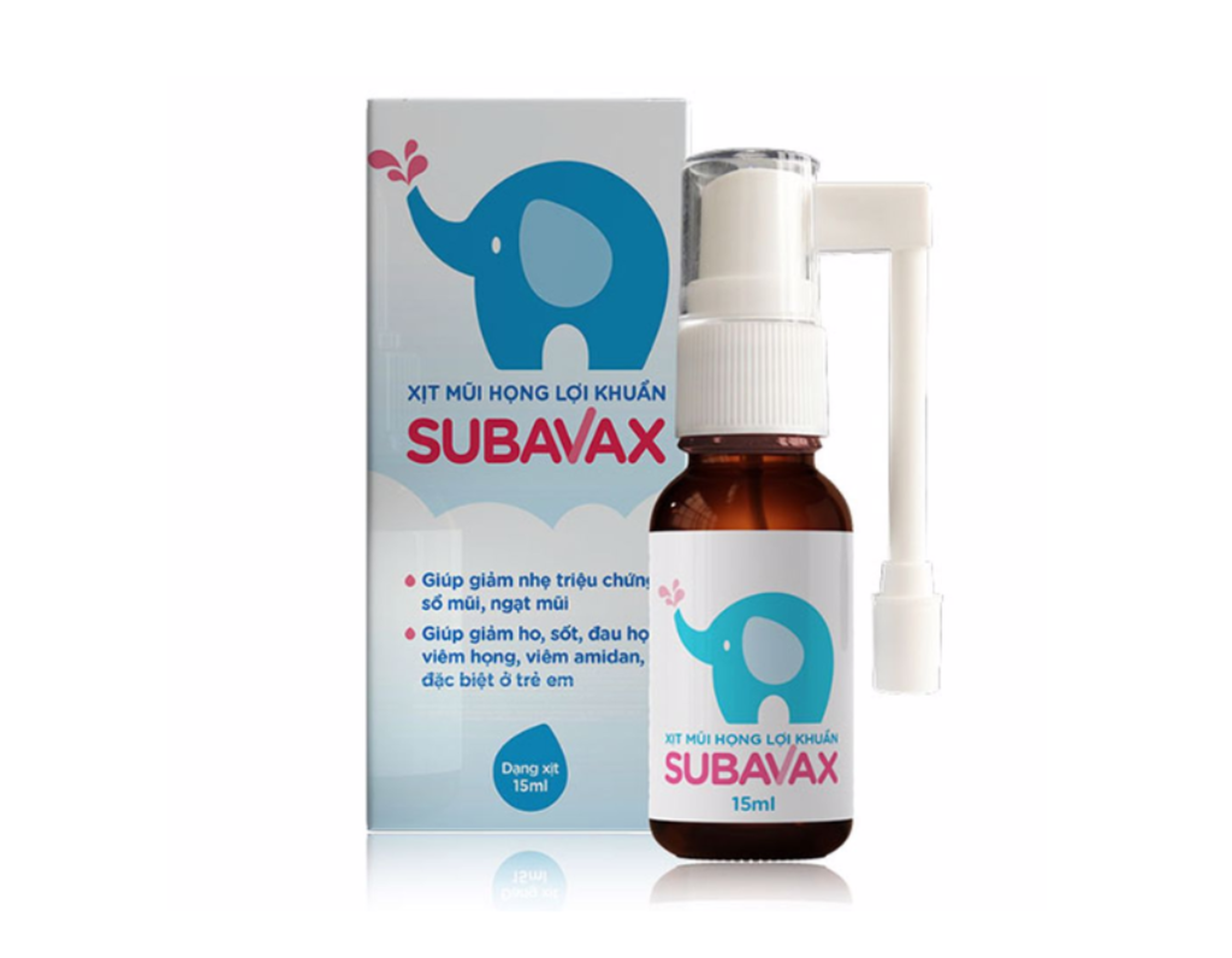 Xịt mũi họng lợi khuẩn Subavax giúp tăng đề kháng niêm mạc hô hấp (Chai 15ml)