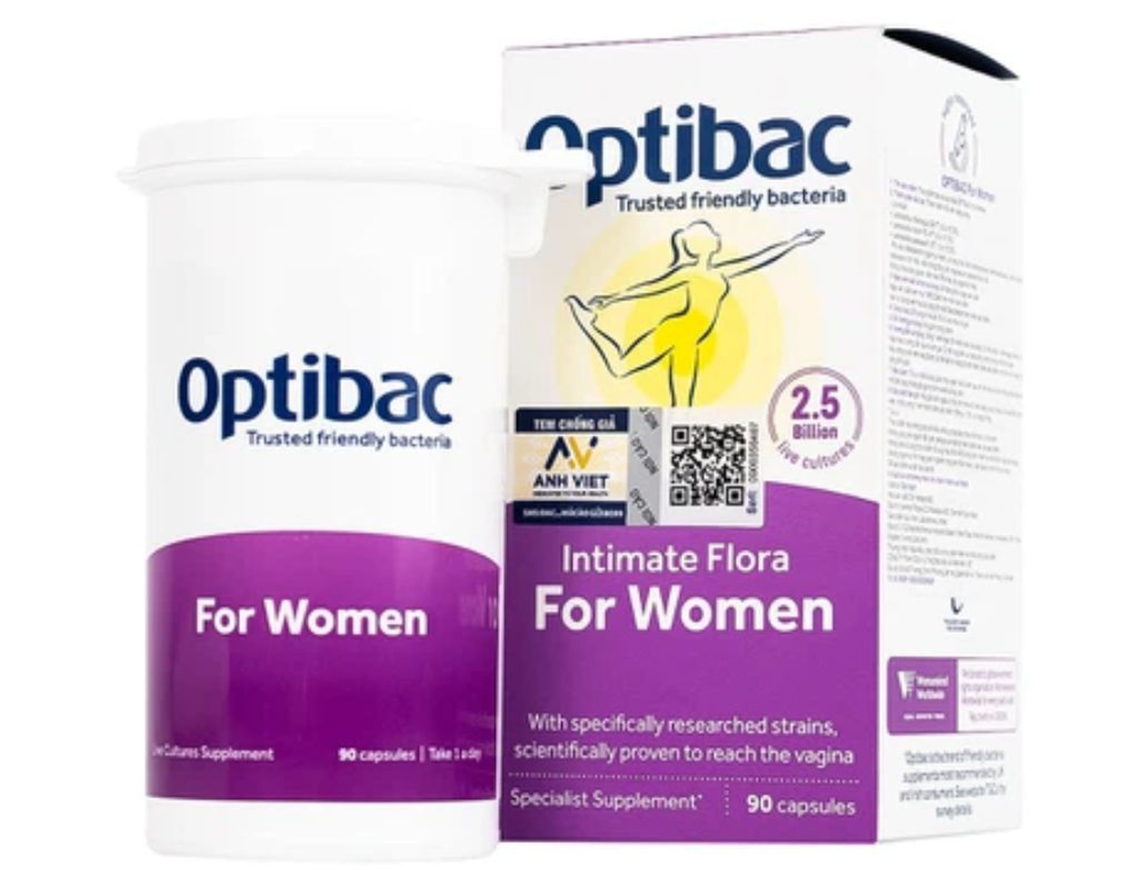 Viên uống Optibac Probiotics For Women bổ sung lợi khuẩn cho nữ giới (Hộp 1 lọ 90 viên)