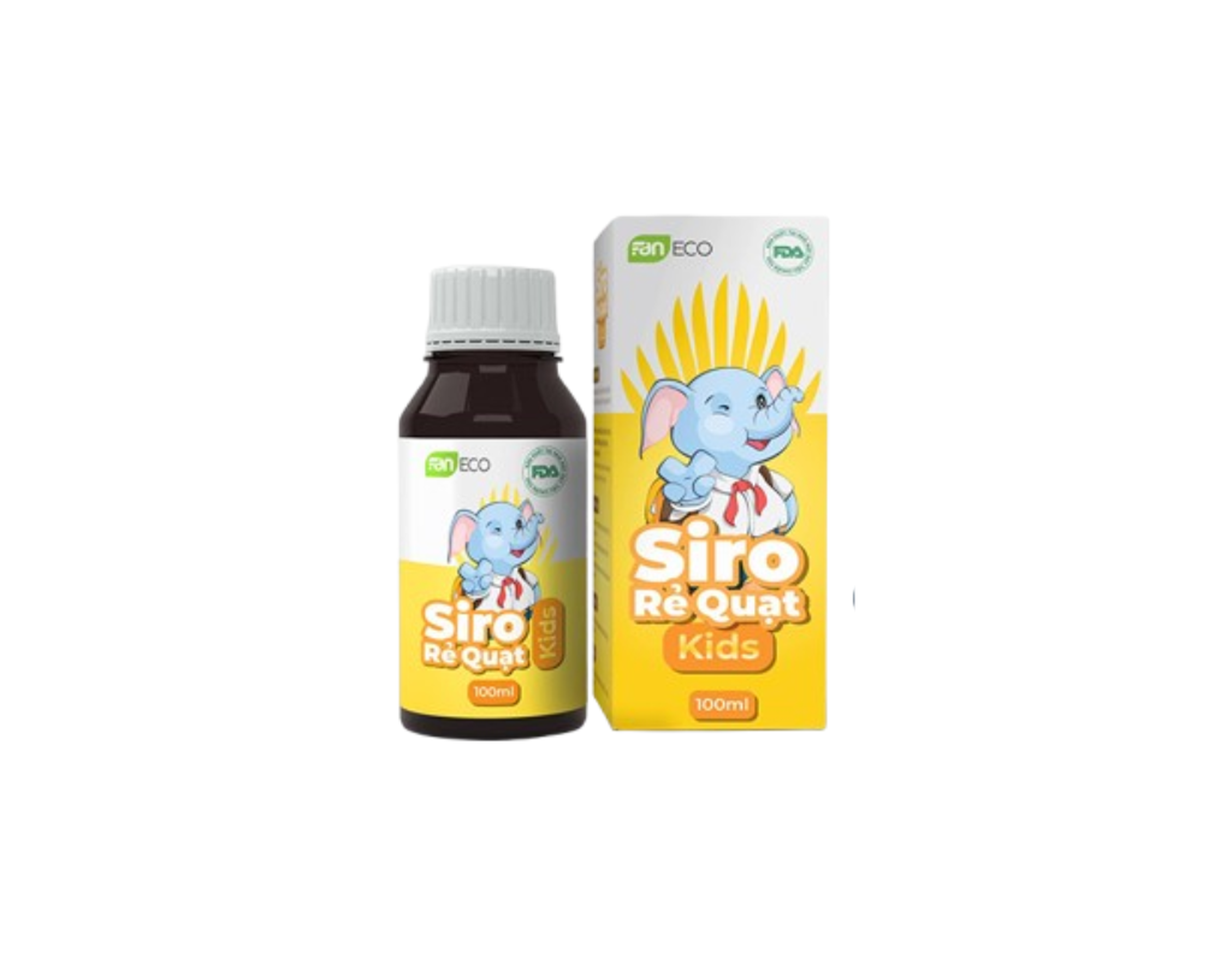Siro Rẻ Quạt Kids hỗ trợ giảm ho khan, ho có đờm, ho do đau họng, đau phế quản, cảm cúm (chai 100ml)