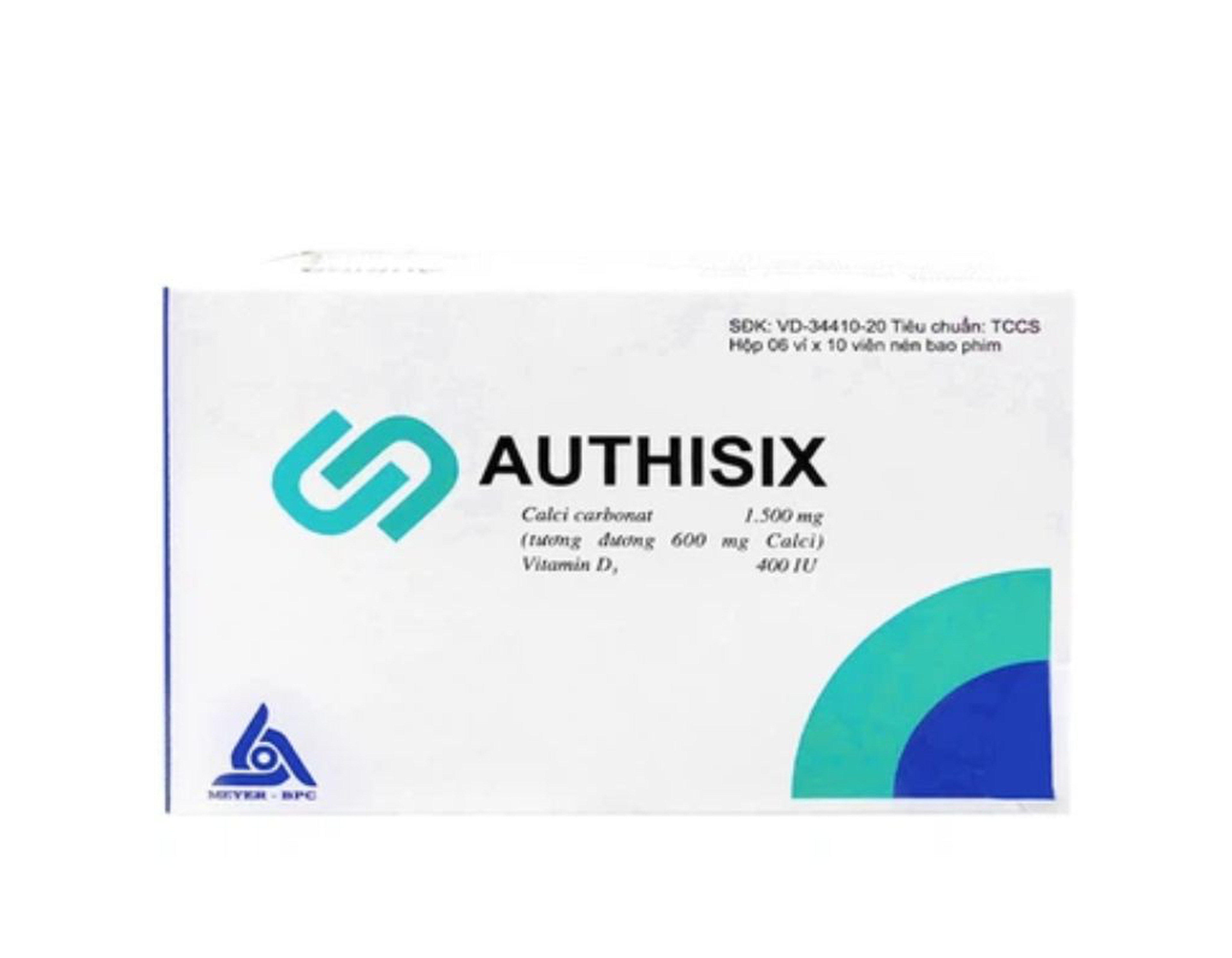 Thuốc Authisix giúp ngăn ngừa tình trạng thiếu hụt canxi và vitamin D3 (Hộp 6 vỉ x 10 viên)