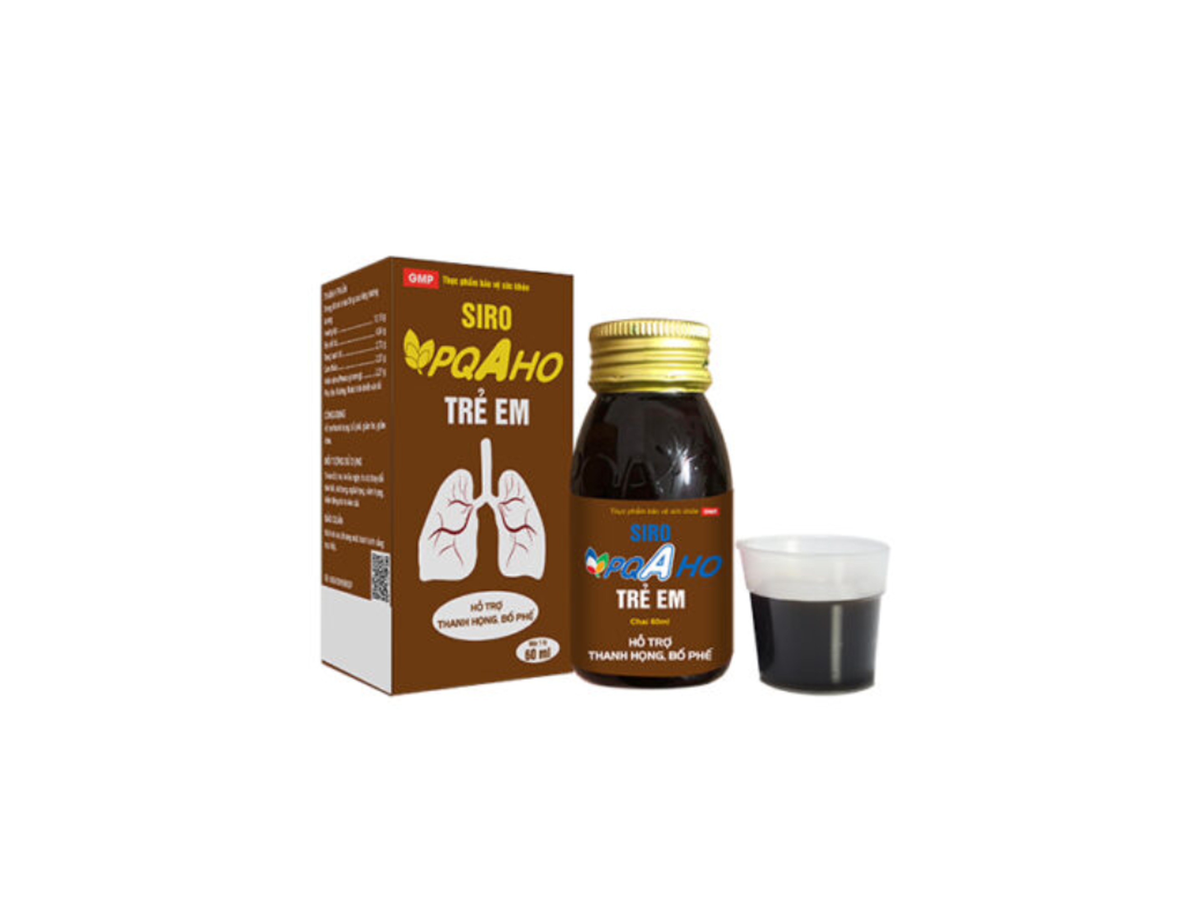 Siro PQA Ho Trẻ Em hỗ trợ giảm ho, giảm ngứa họng (Hộp 60ml)