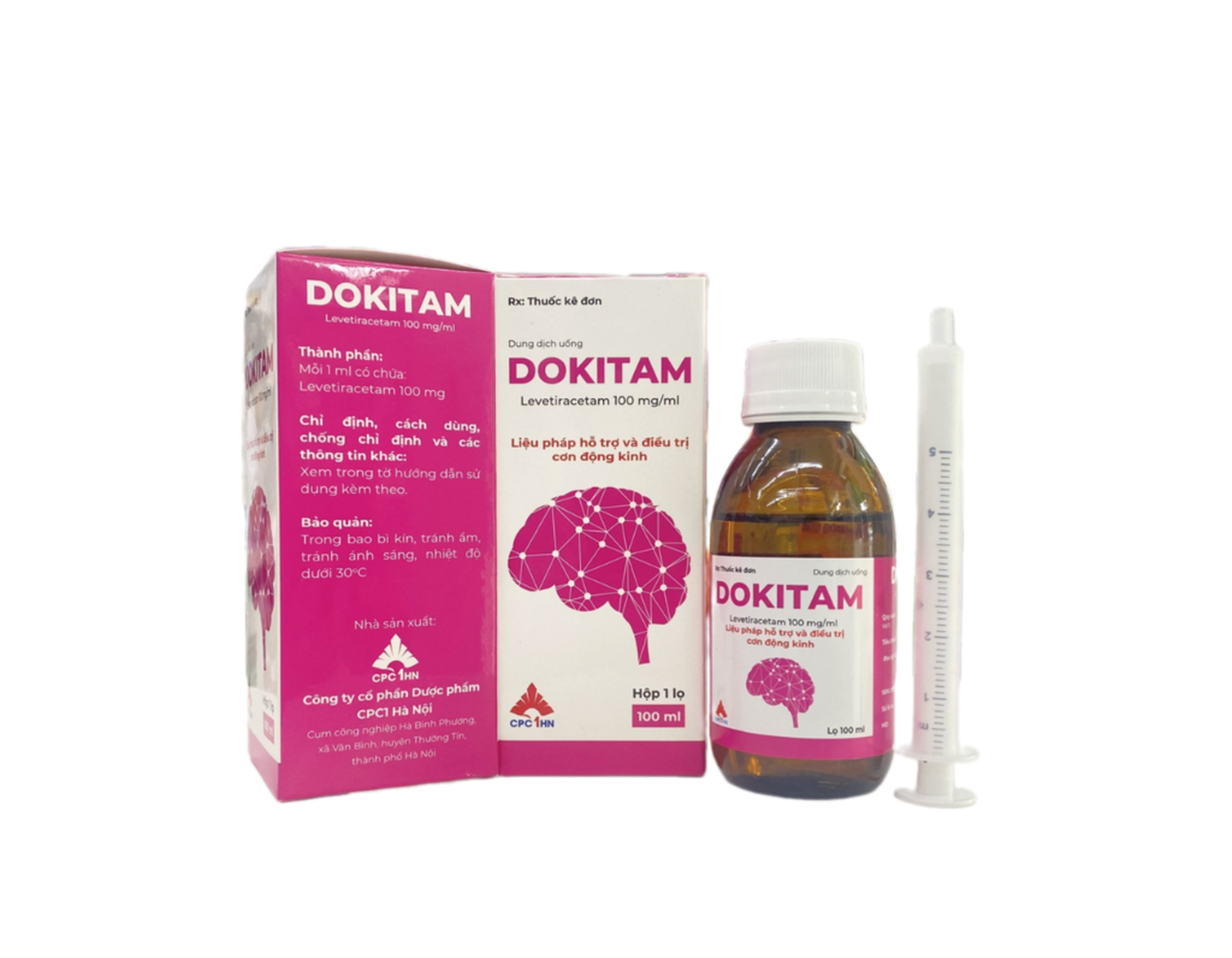 Dokitam điều trị cơn động kinh khởi phát cục bộ (Chai 100ml)