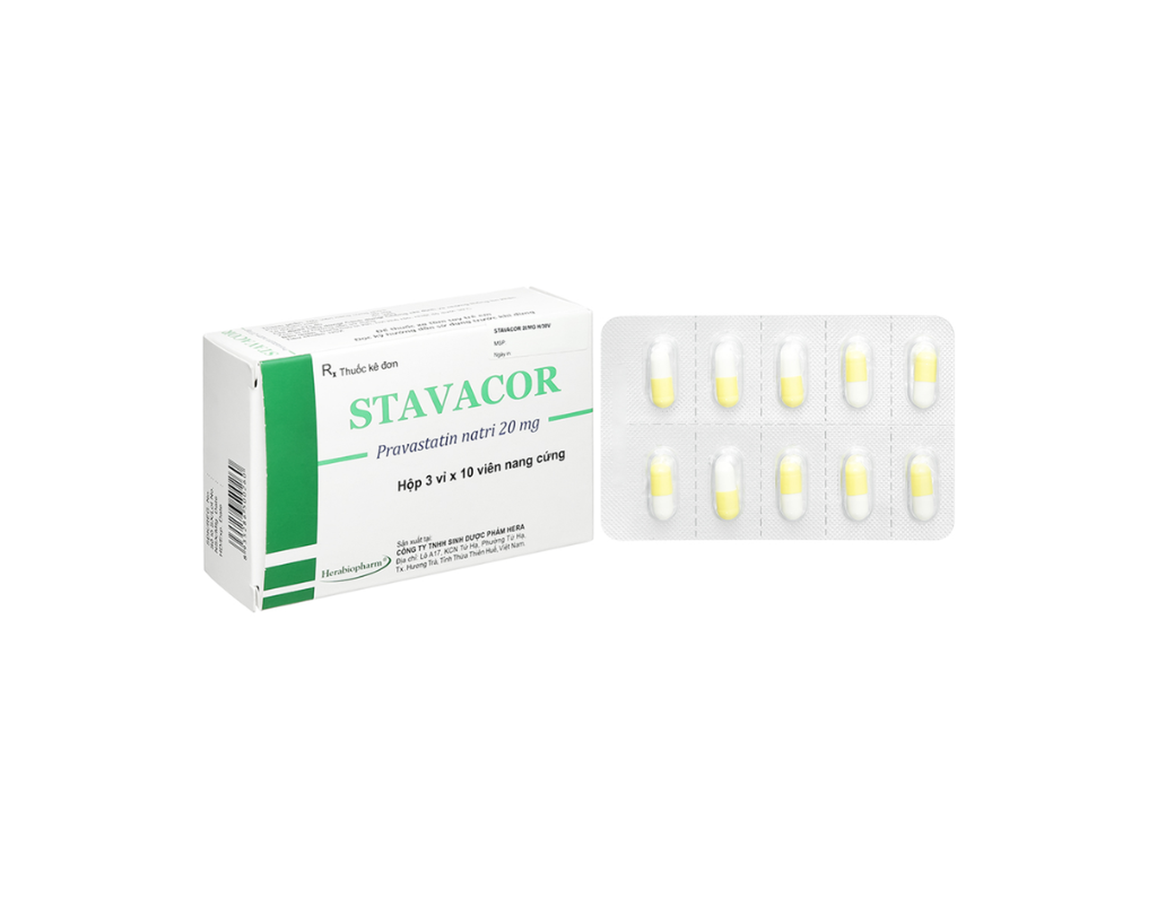Thuốc Stavacor 20mg Herabiopharm điều trị tăng cholesterol máu (3 vỉ x 10 viên)