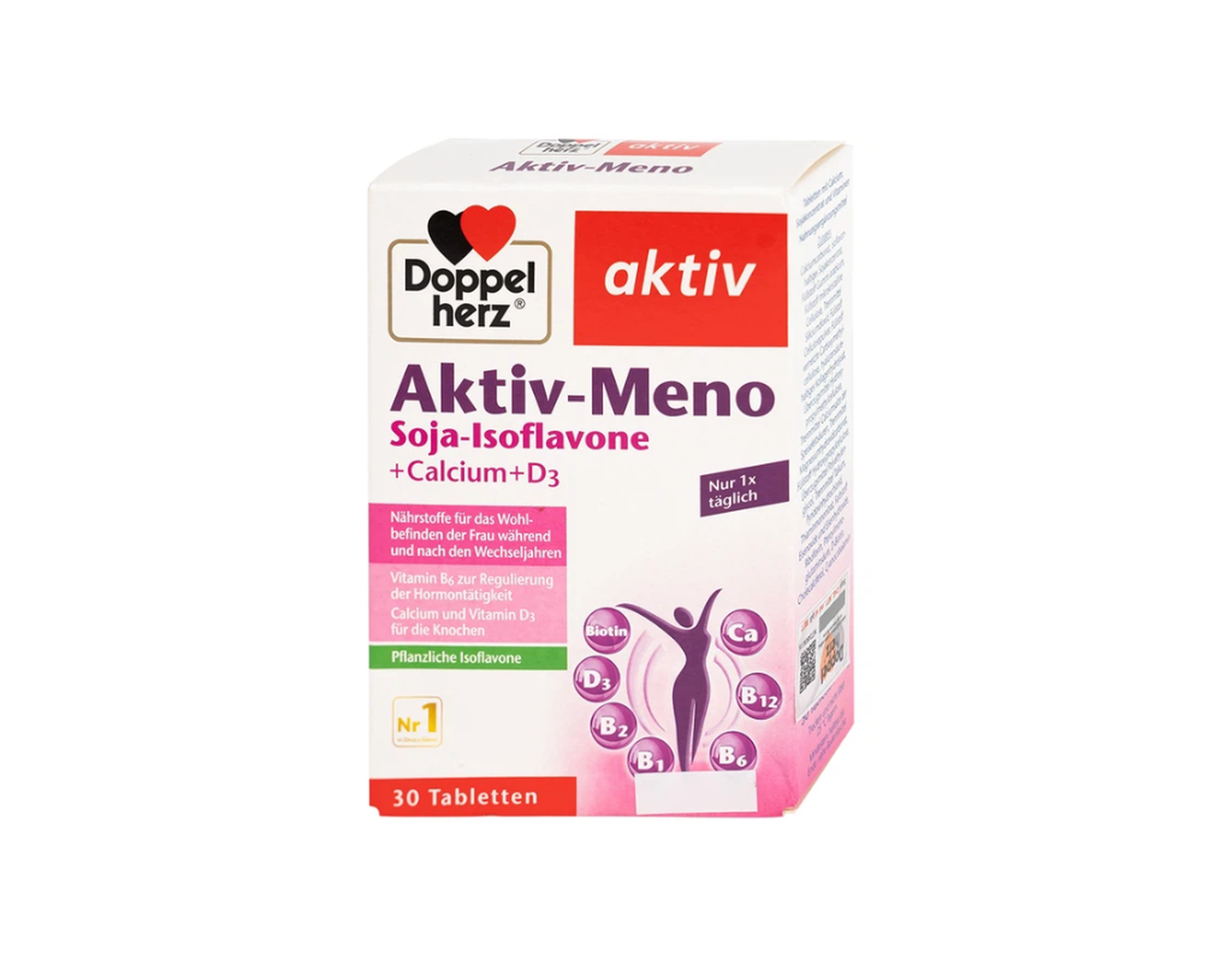 Viên uống Active-Meno Doppelherz Aktiv bổ sung isoflavone, điều hoà kinh nguyệt (Hộp 3 vỉ x 10 viên)