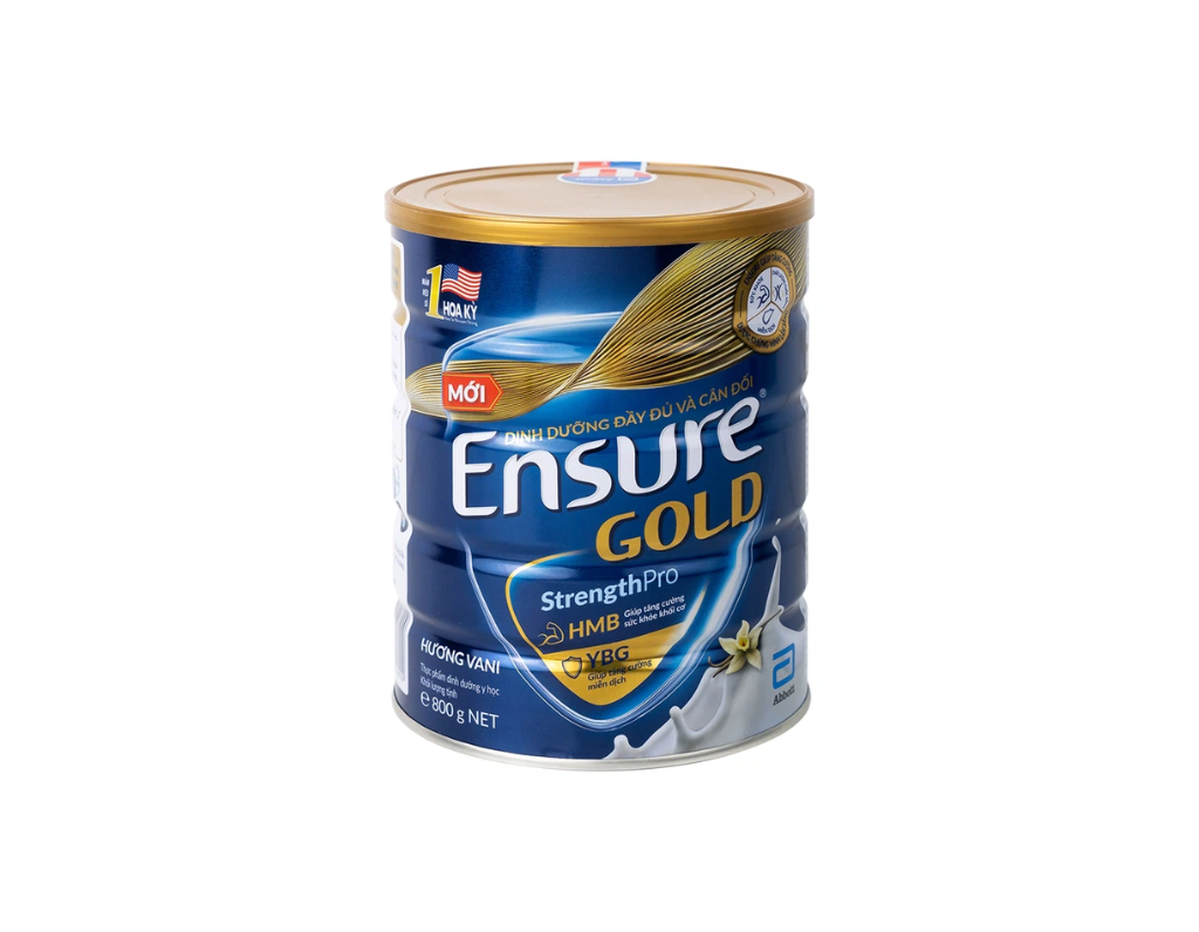 Sữa Ensure Gold ít ngọt hương vani tăng cường sức khỏe (Hộp 800g)