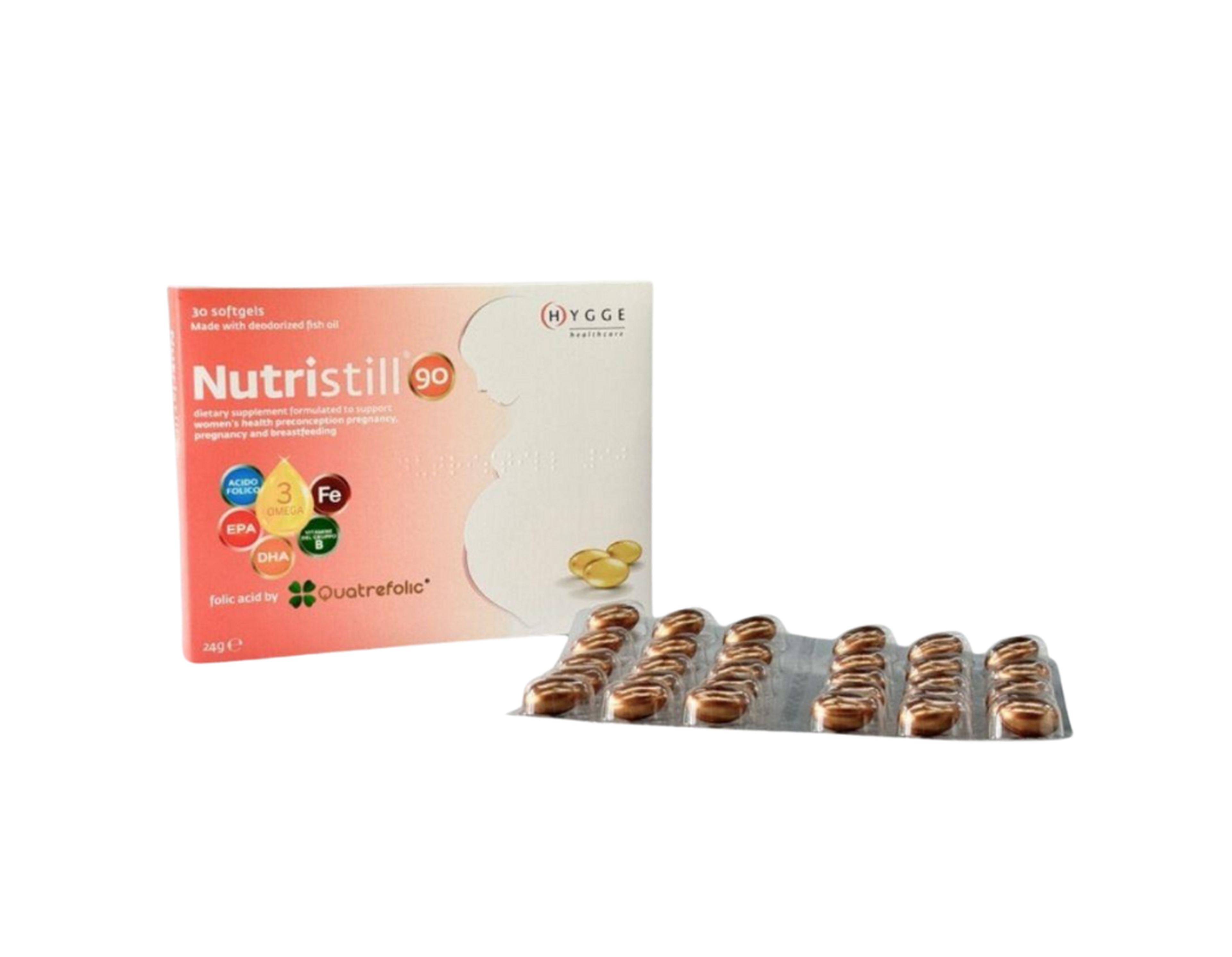 Thực phẩm Nutristill 90 bổ sung vitamin và khoáng chất cho phụ nữ có thai và cho con bú (Hộp 30 viên) 