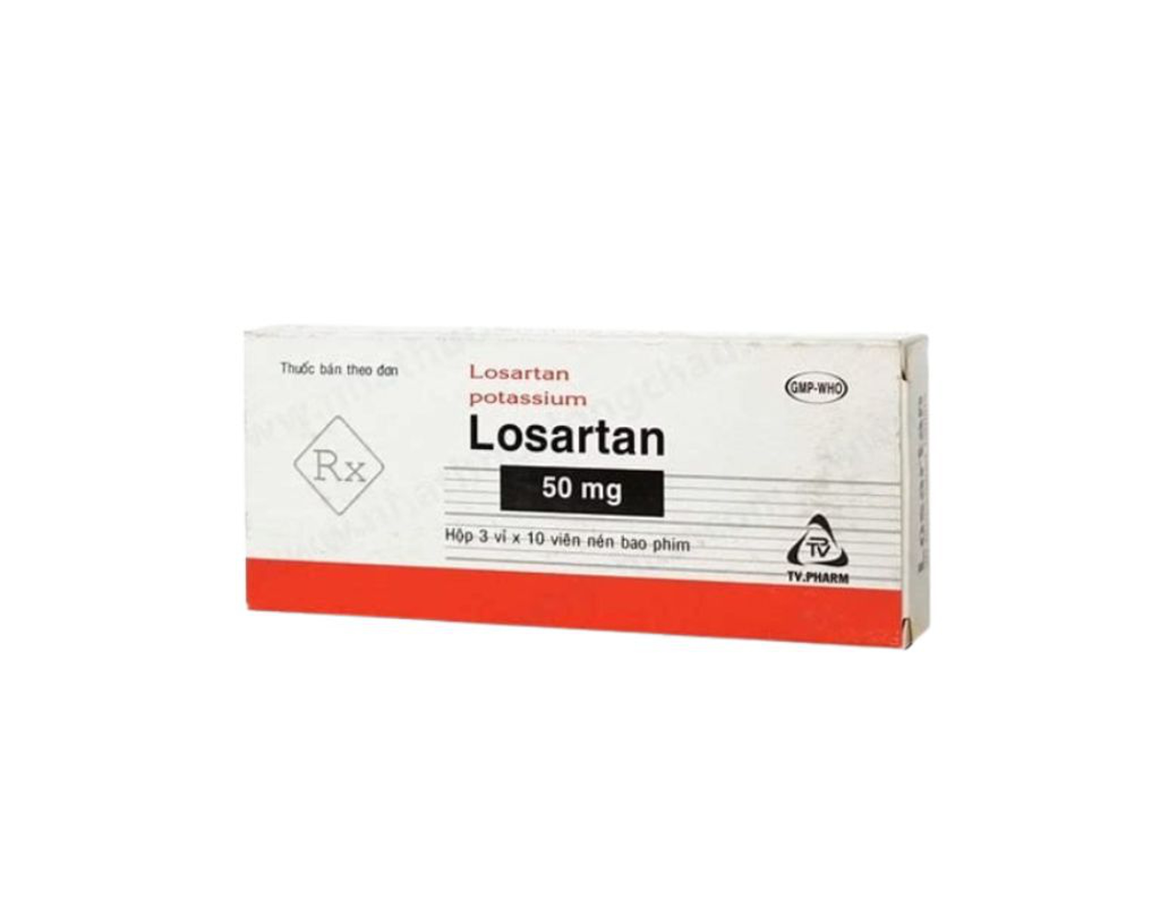 Thuốc Losartan 50mg TV.PHARM hỗ trợ điều trị tăng huyết áp (Hộp 3 vỉ x 10 viên)