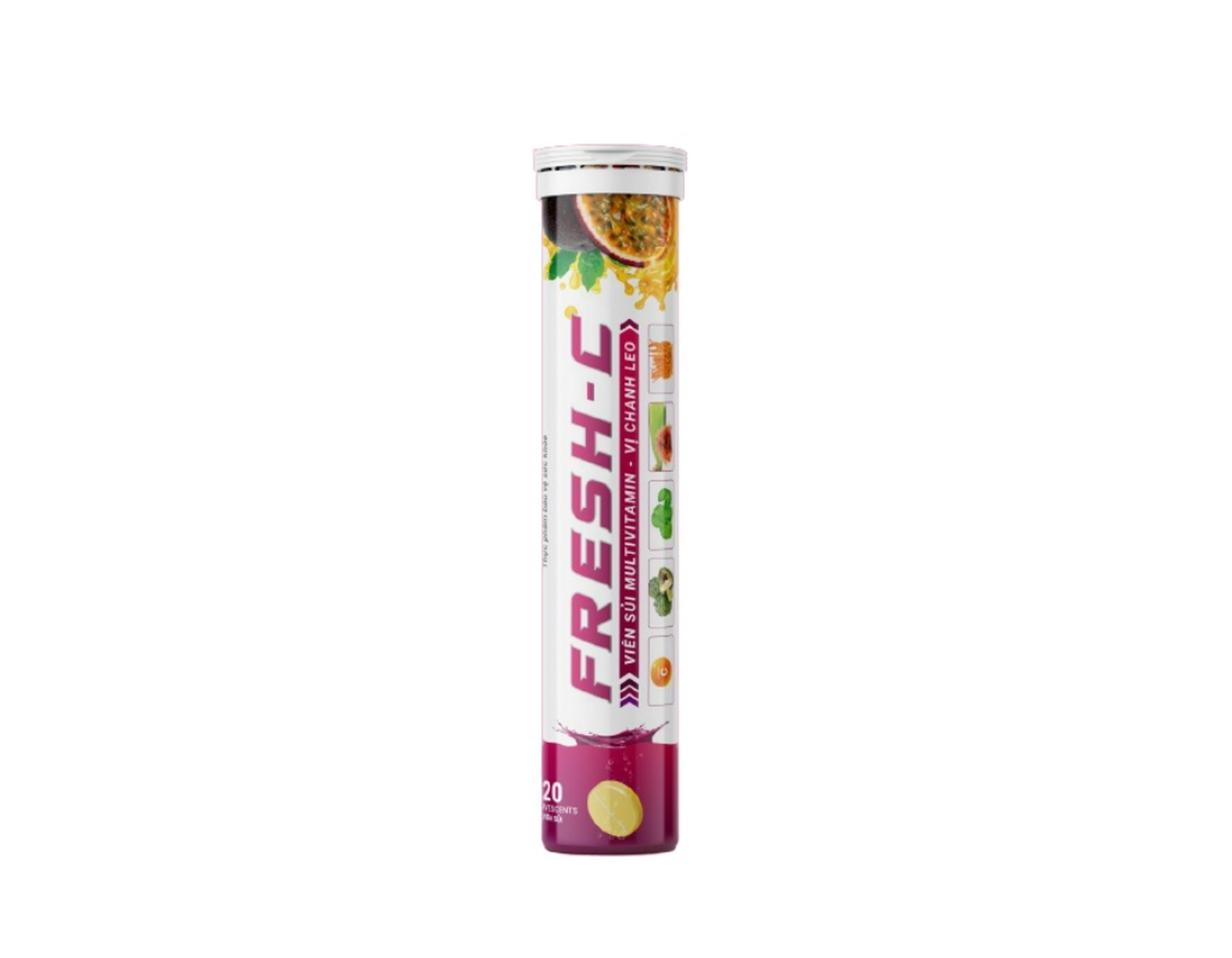 Viên sủi Fresh C hương chanh leo hỗ trợ thanh nhiệt, giảm nóng trong người (Tuýp 20 viên)